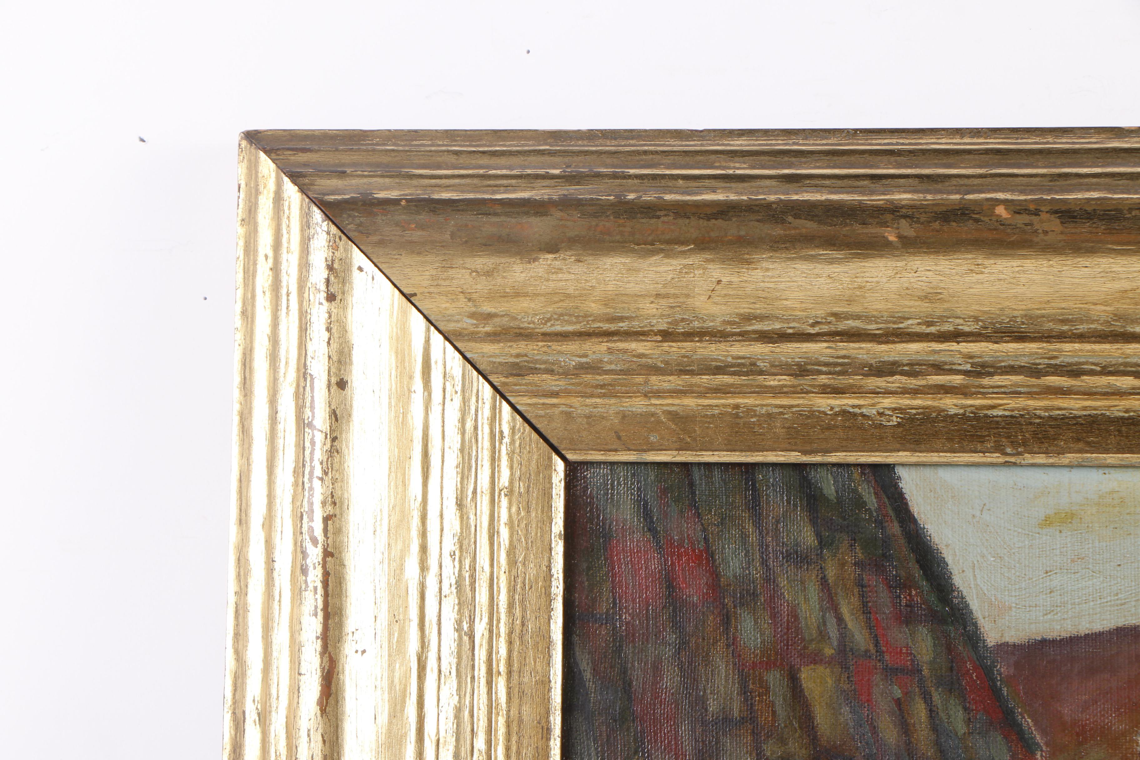 R. Rimar Oil Painting of Dutch Flower Market