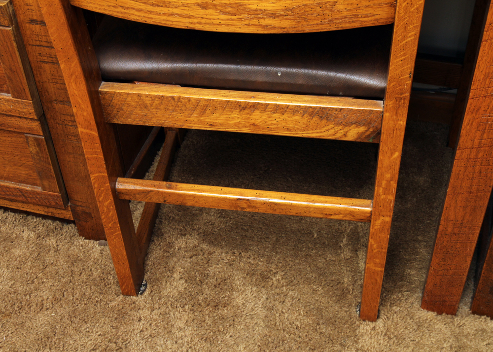 Circa 1980s "Windjammer" Oak Desk with Hutch and Chair by Young-Hinkle