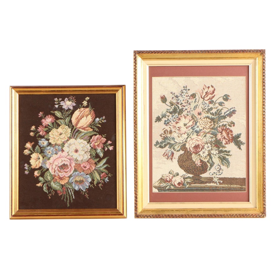 Cross Stitch Textiles of Floral Still Life Compositions