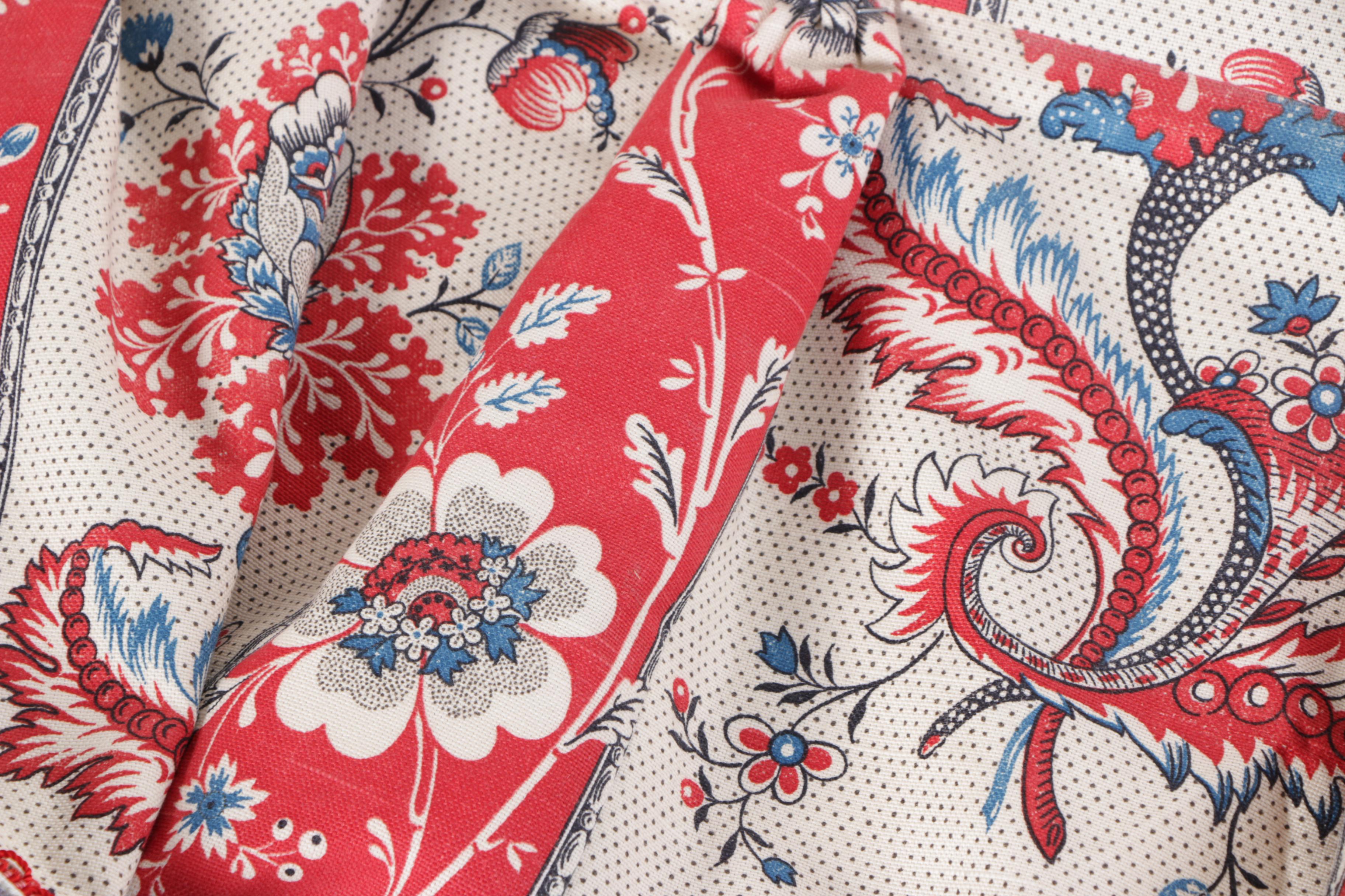 Red and White Curtains Panels and Valances