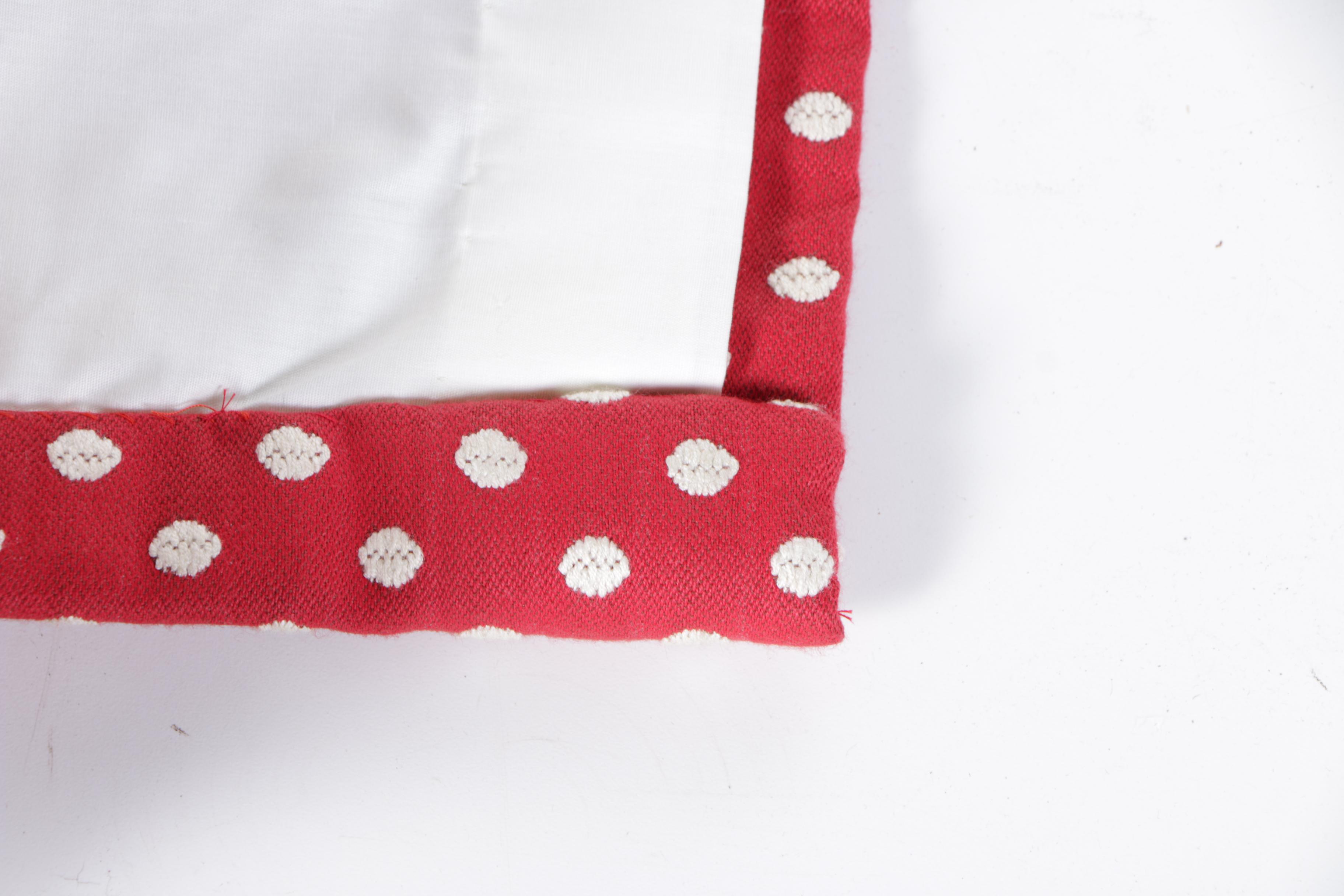 Red and White Curtains Panels and Valances