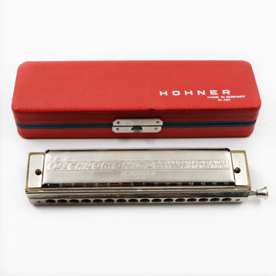 Hohner 4 Chromatic Octaves Professional Model Harmonica, Made in Germany