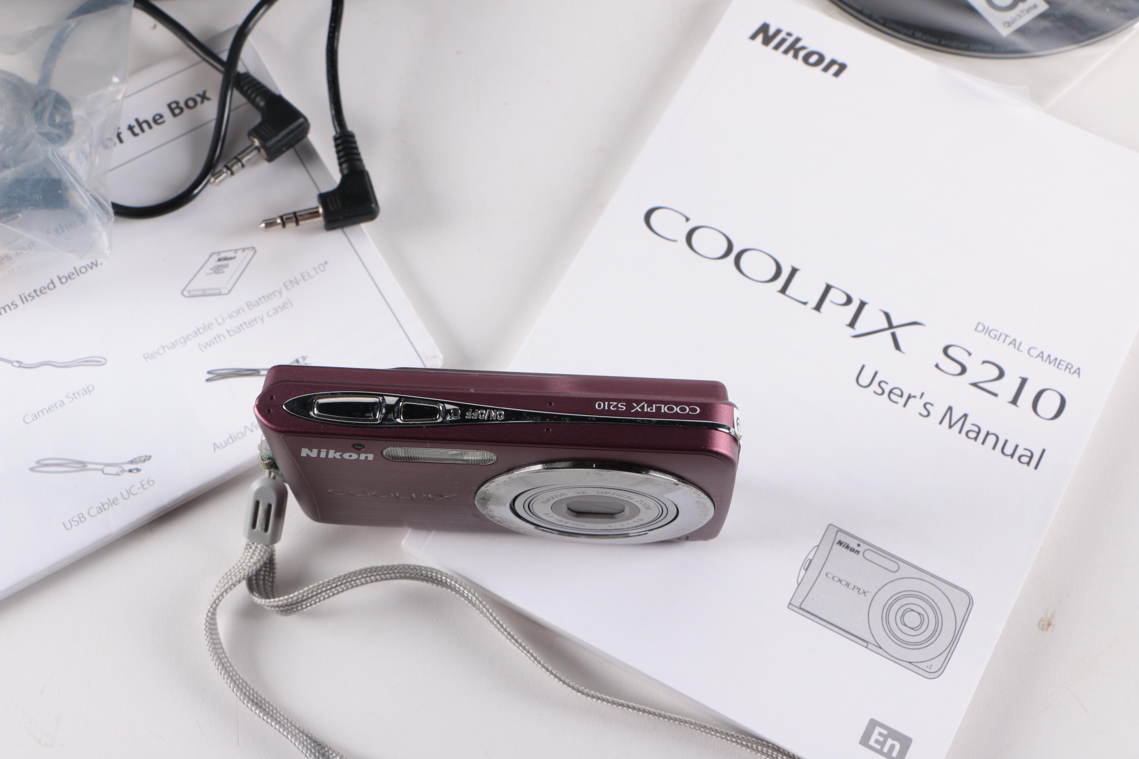 Nikon Coolpix S210 Camera with Accessories
