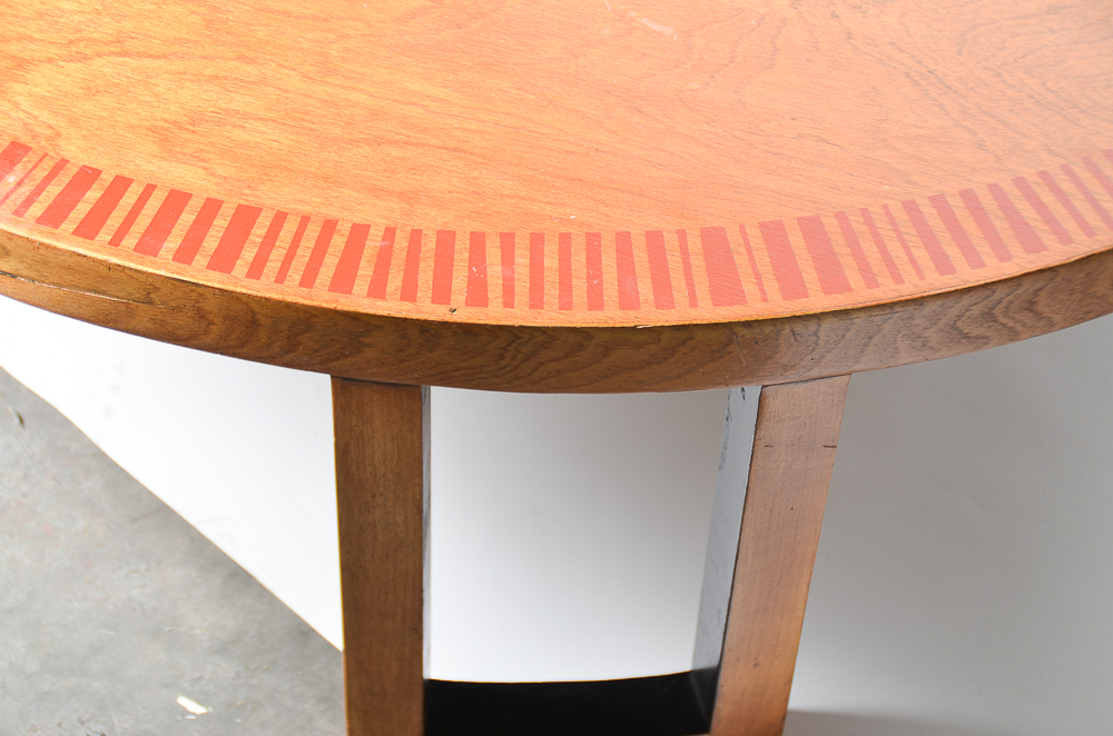 Vintage Mid Century Modern Stenciled Wood Coffee Table