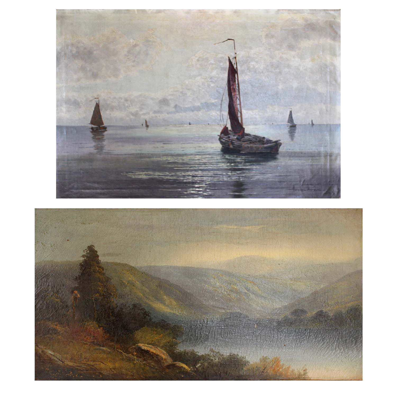 Ernst Lorenz-Murowana Nautical Oil on Canvas with Oil on Canvas Landscape