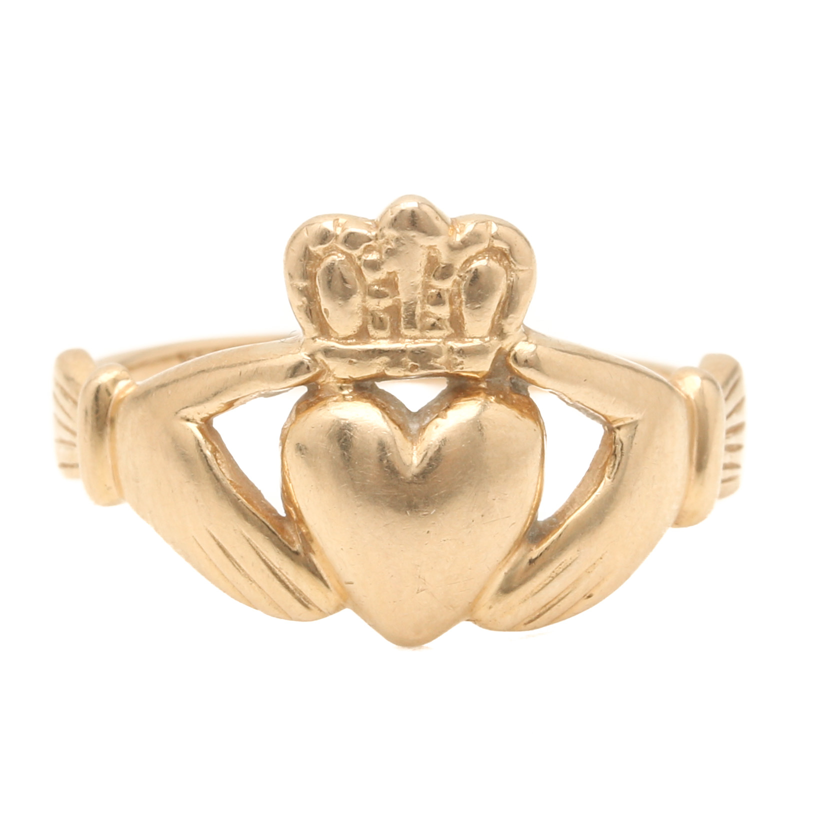 14K Yellow Gold Claddagh Ring