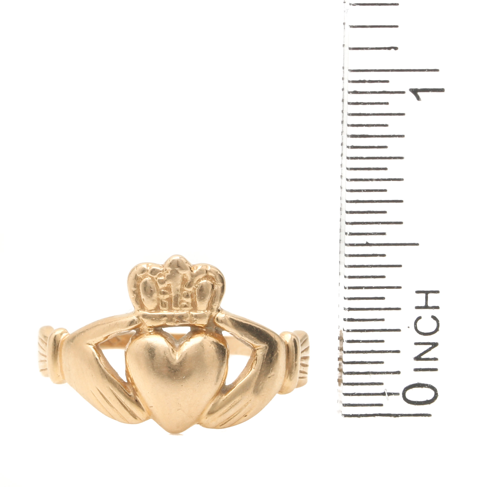 14K Yellow Gold Claddagh Ring