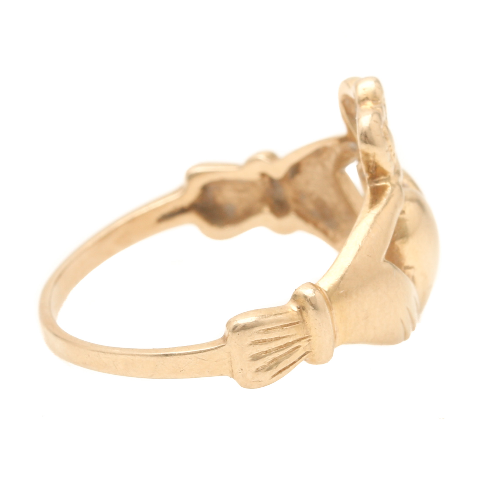14K Yellow Gold Claddagh Ring