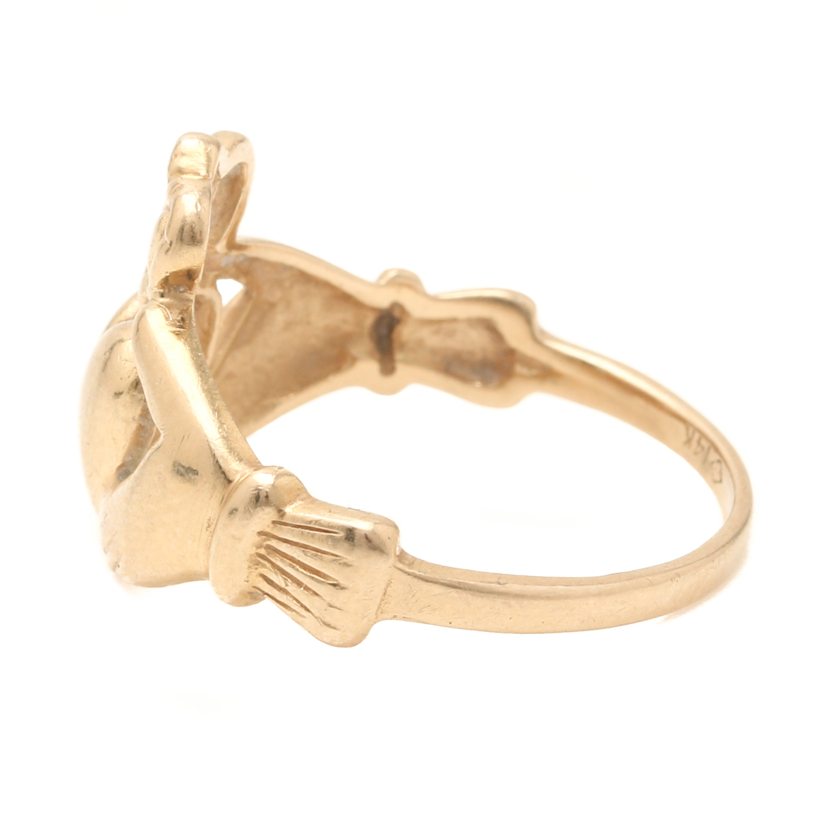 14K Yellow Gold Claddagh Ring
