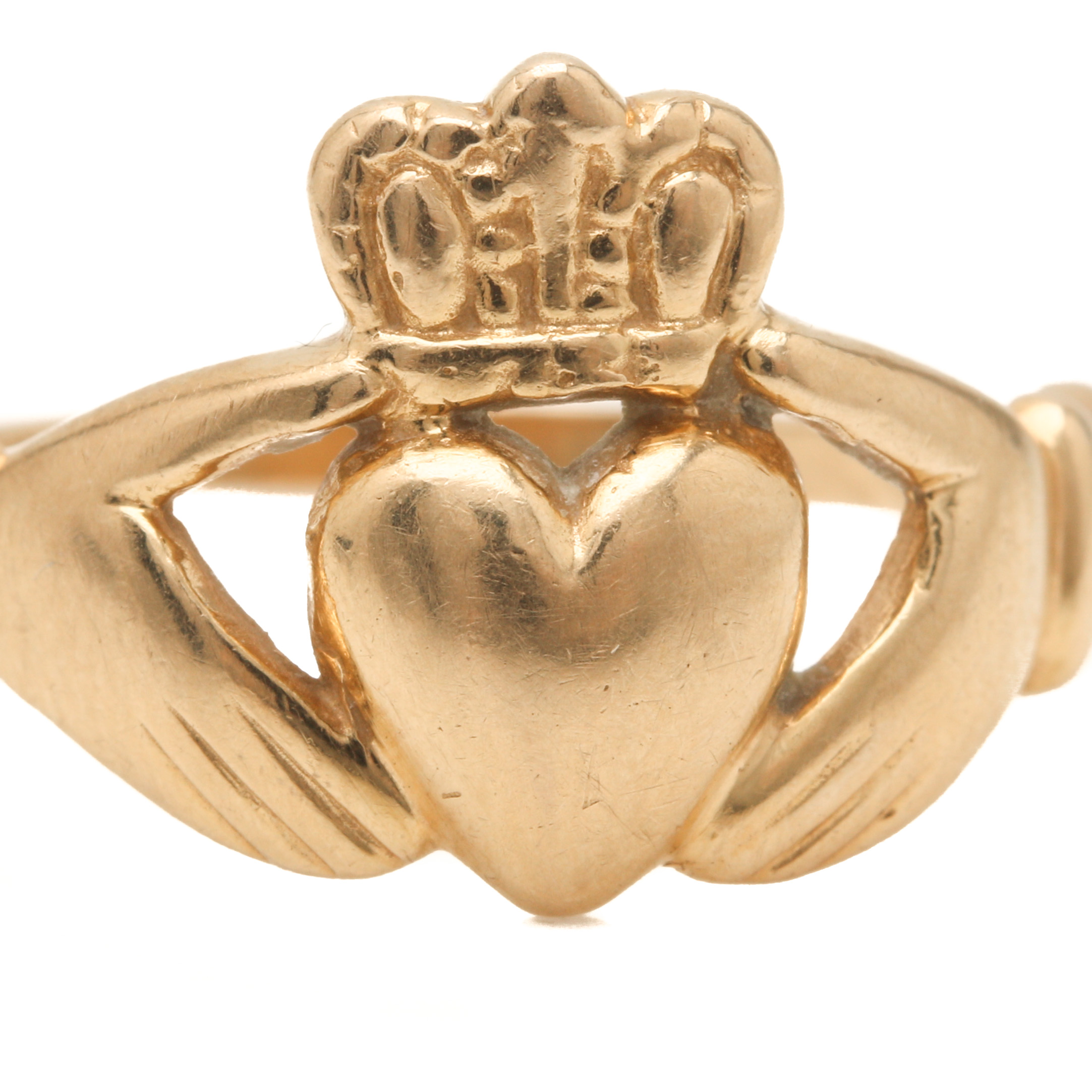14K Yellow Gold Claddagh Ring