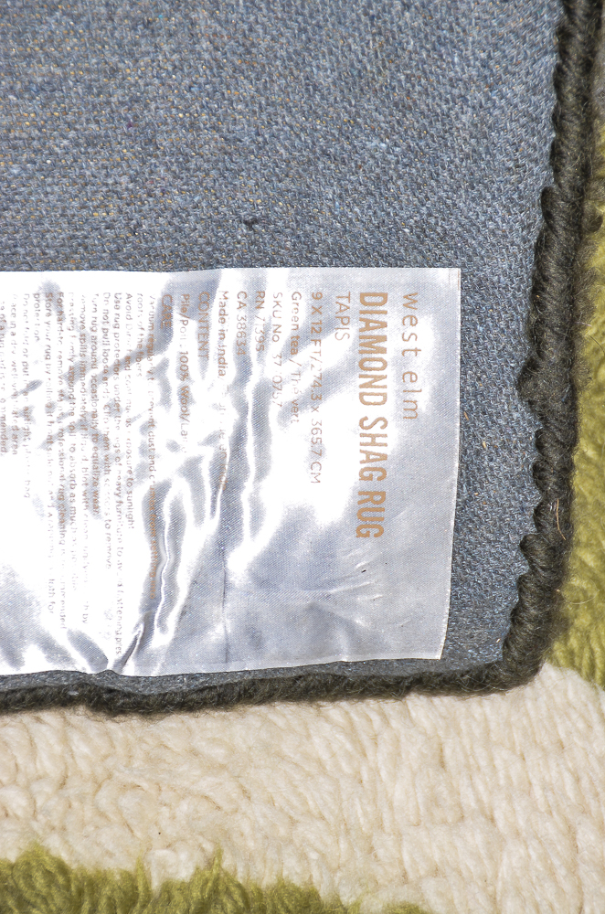 Hand-Tufted "Diamond" Indian Wool Shag Area Rug by West Elm