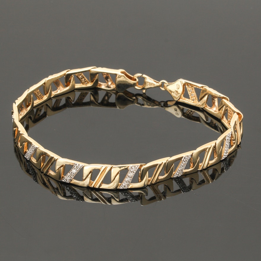 10K Yellow Gold Diamond Bracelet