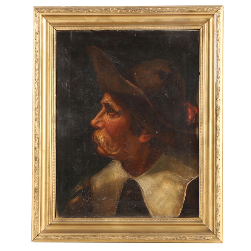 Oil Portrait on Canvas of a Bearded Gentleman