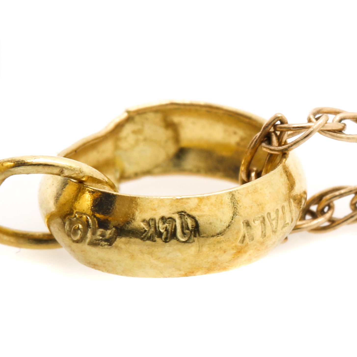 14K Yellow Gold Gemstone Globe Pendant Necklace