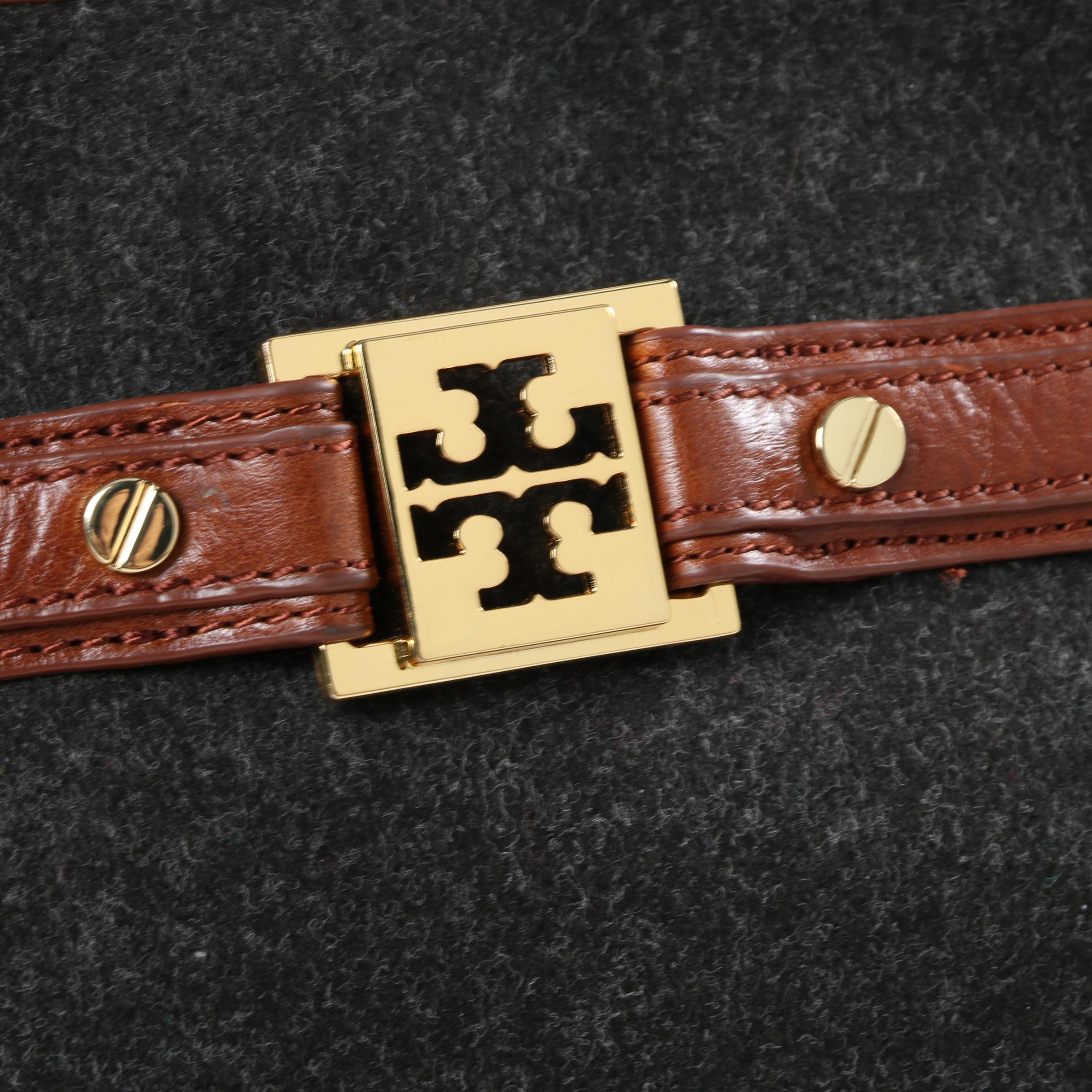 Tory Burch Wool and Leather Tote