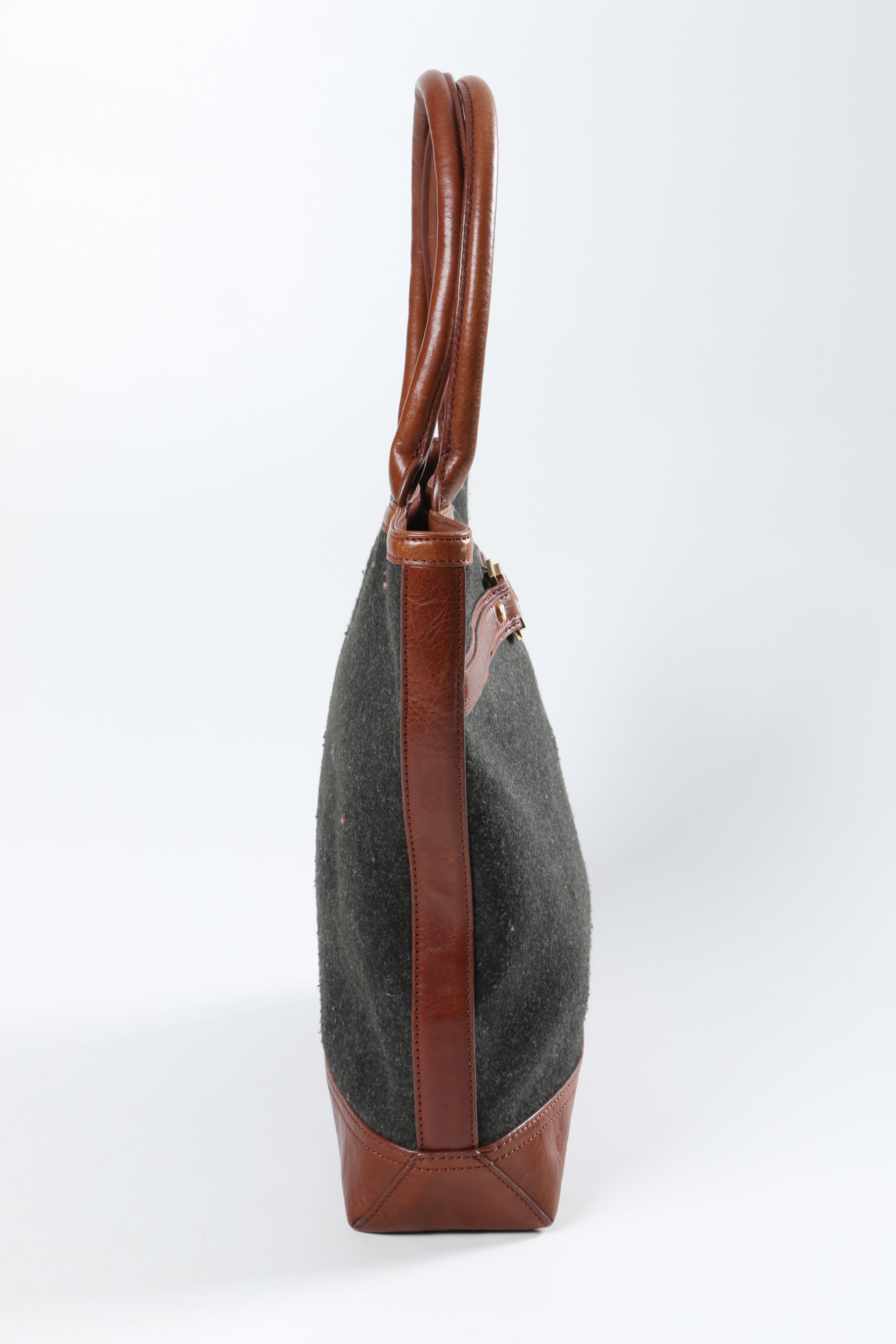 Tory Burch Wool and Leather Tote