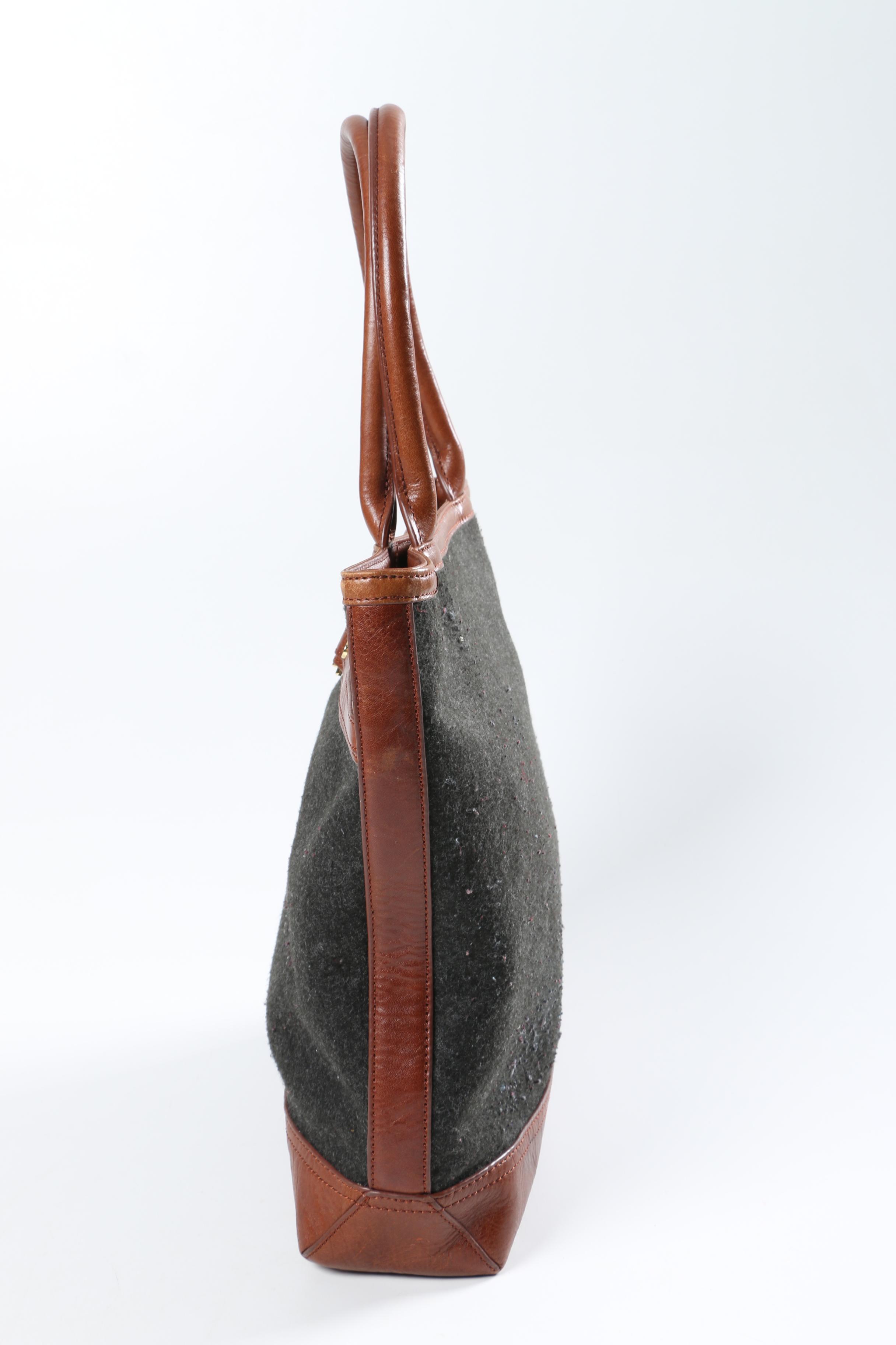 Tory Burch Wool and Leather Tote