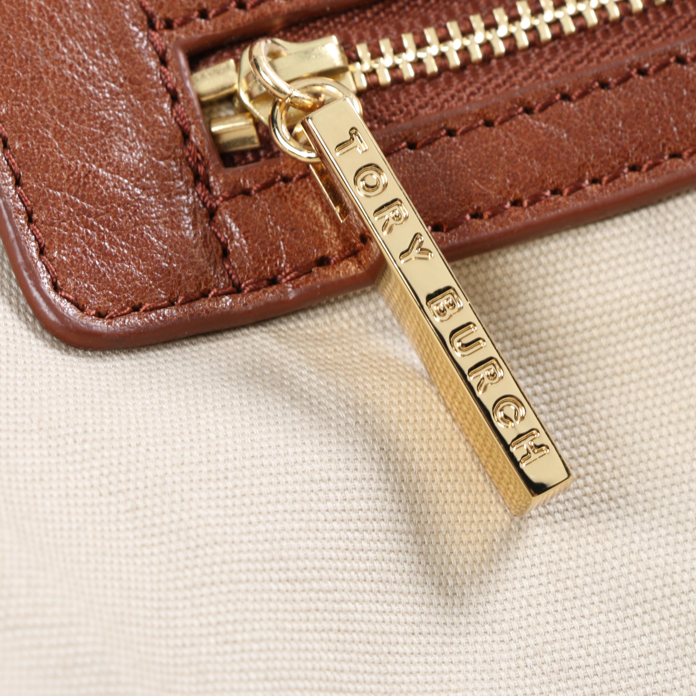 Tory Burch Wool and Leather Tote