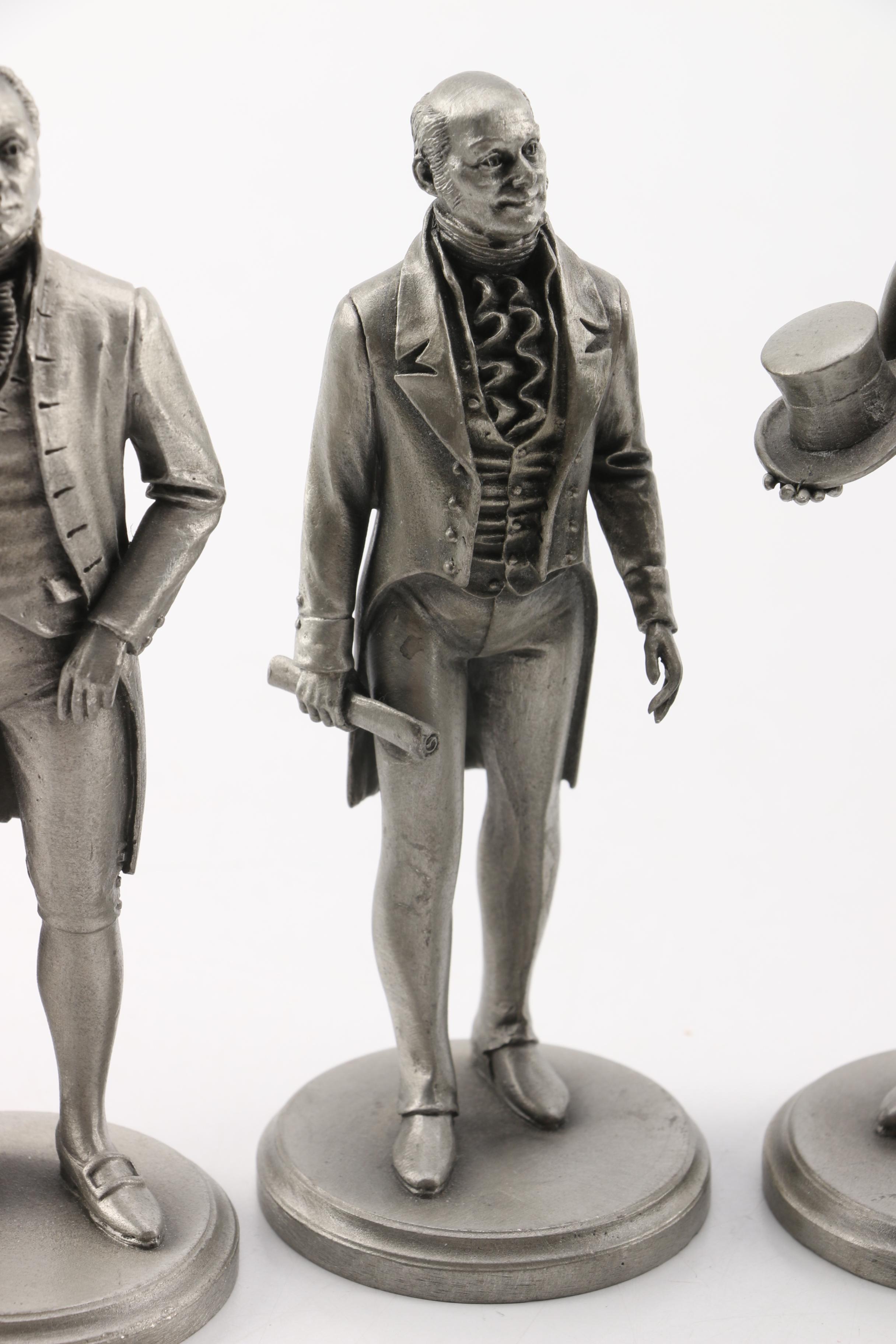 Lance Pewter President Figures including Monroe, Adams, Jackson, and Van Buren