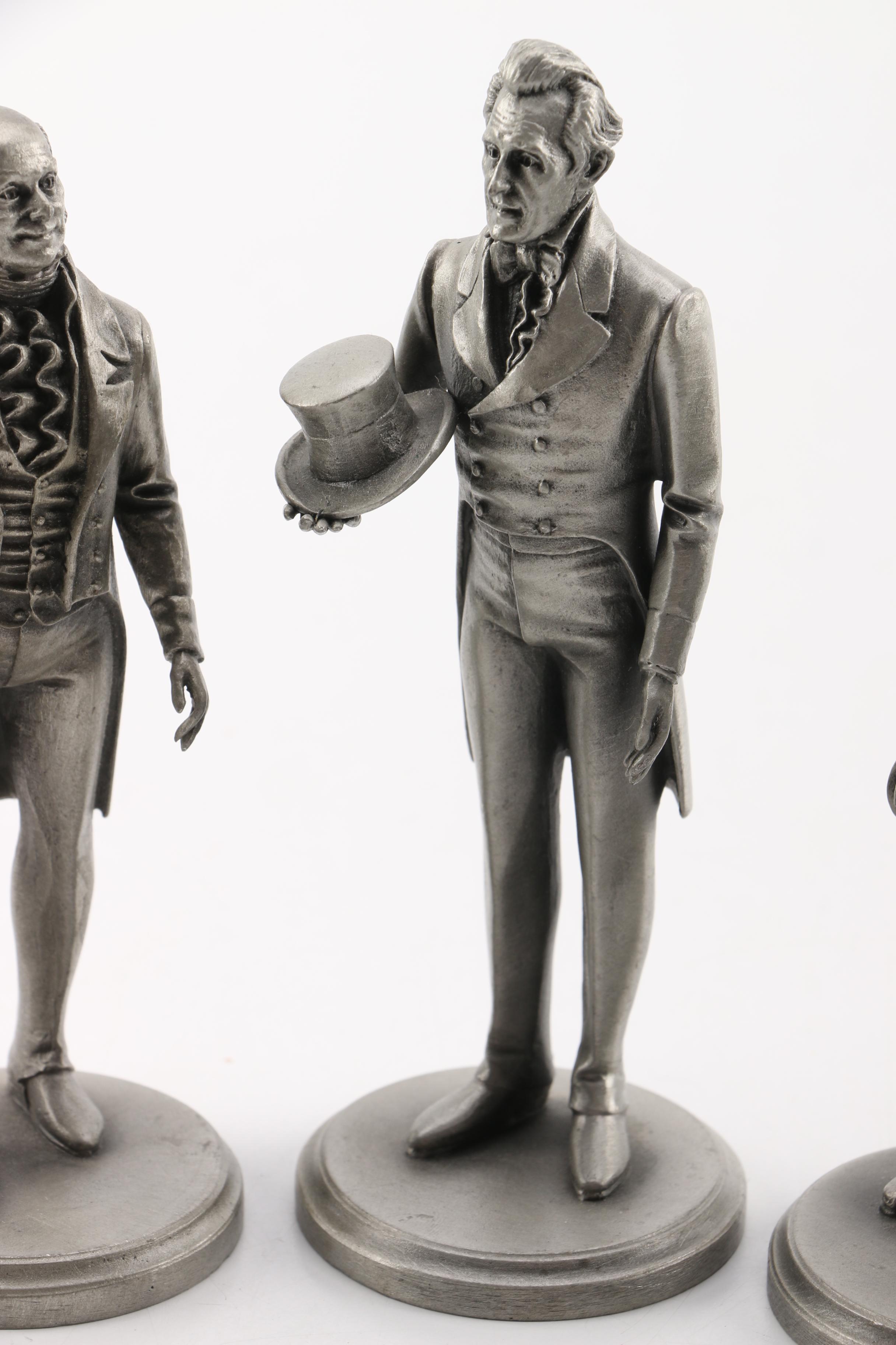 Lance Pewter President Figures including Monroe, Adams, Jackson, and Van Buren
