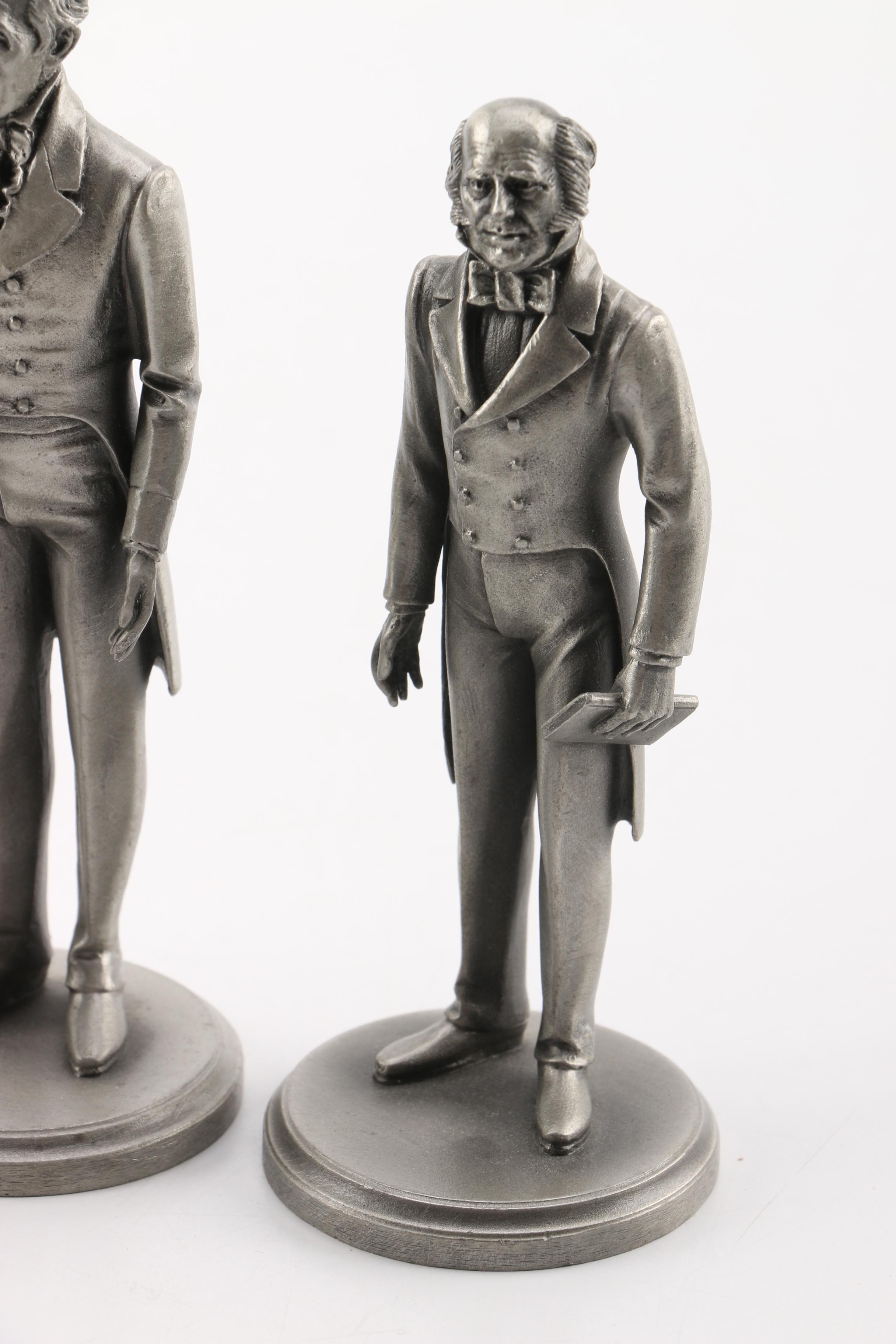 Lance Pewter President Figures including Monroe, Adams, Jackson, and Van Buren