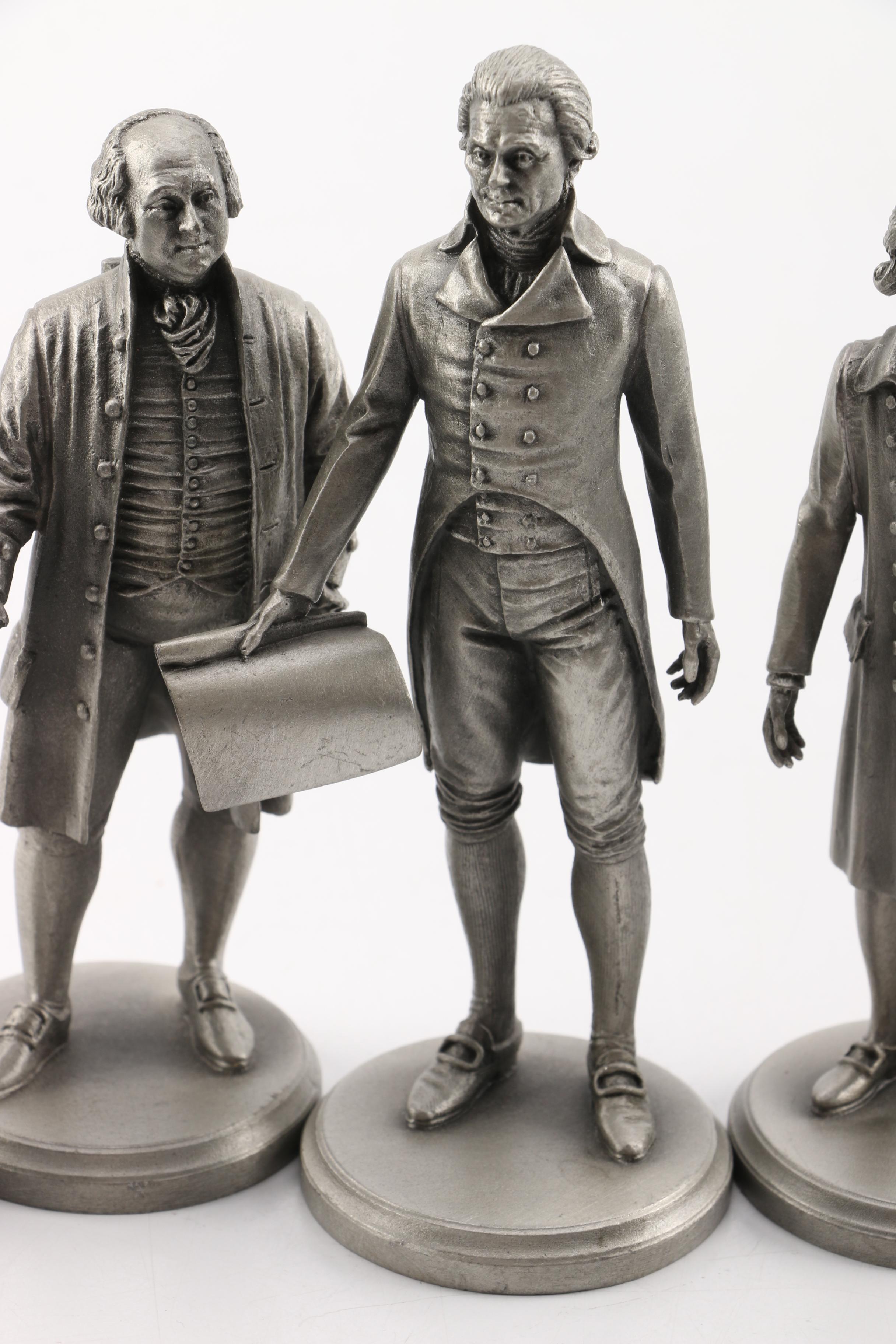 Lance Pewter President Figures including Washington, Adams, Jefferson, and Madis
