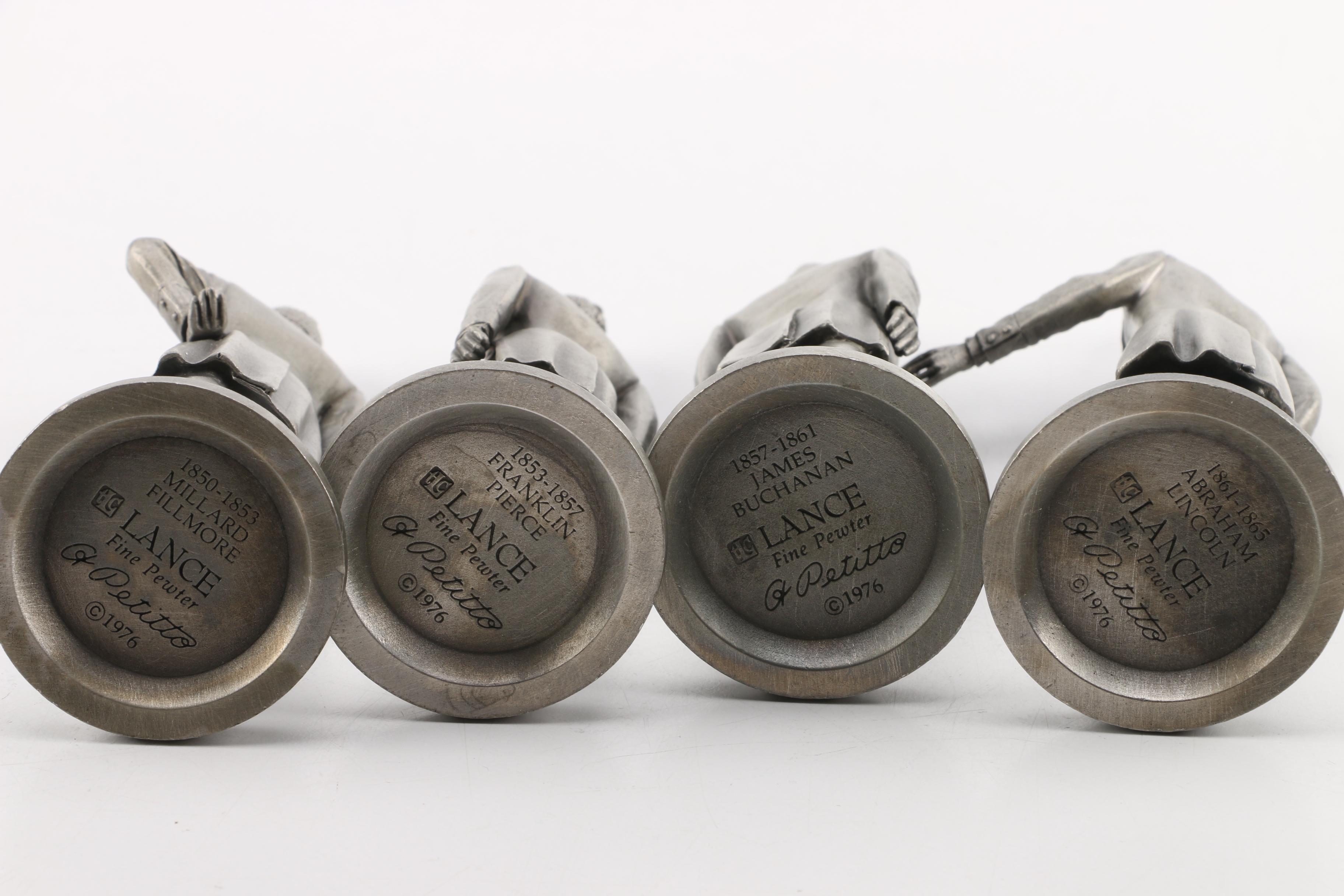 Lance Pewter President Figures Fillmore, Pierce, Buchanan, Lincoln