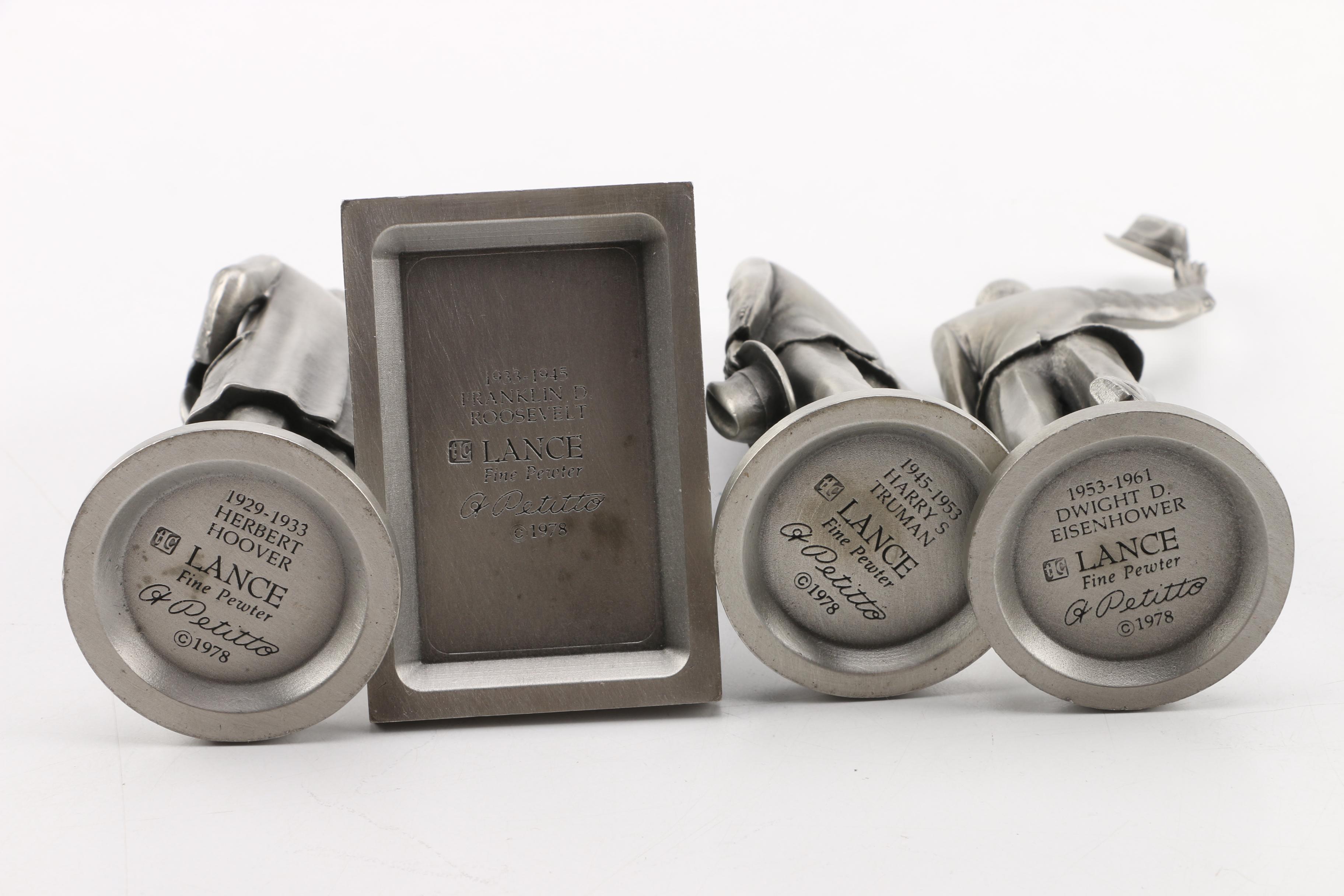 Lance Pewter Presidents Figures including Hoover, Roosevelt, and Truman