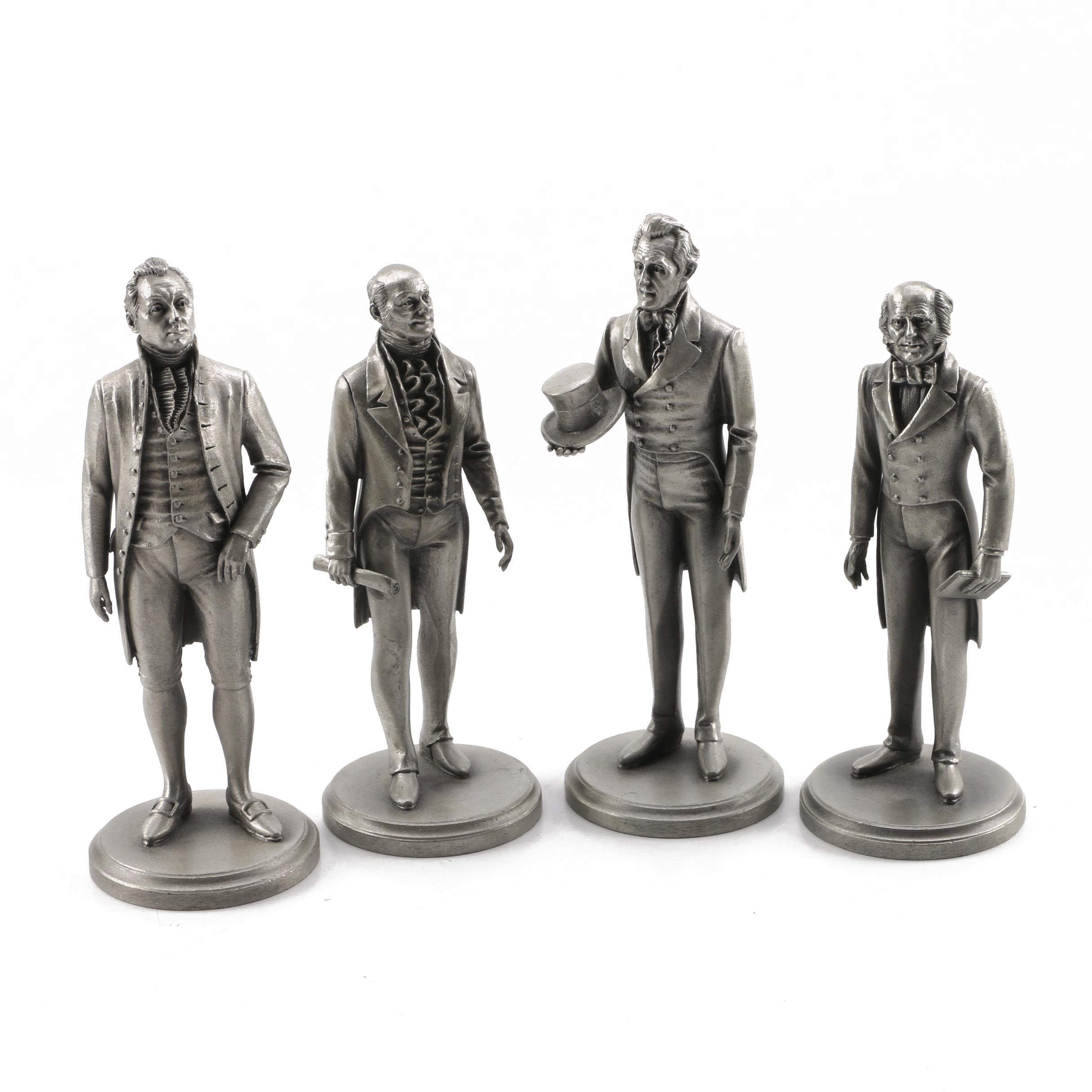 Lance Pewter President Figures including Monroe, Adams, Jackson, and Van Buren