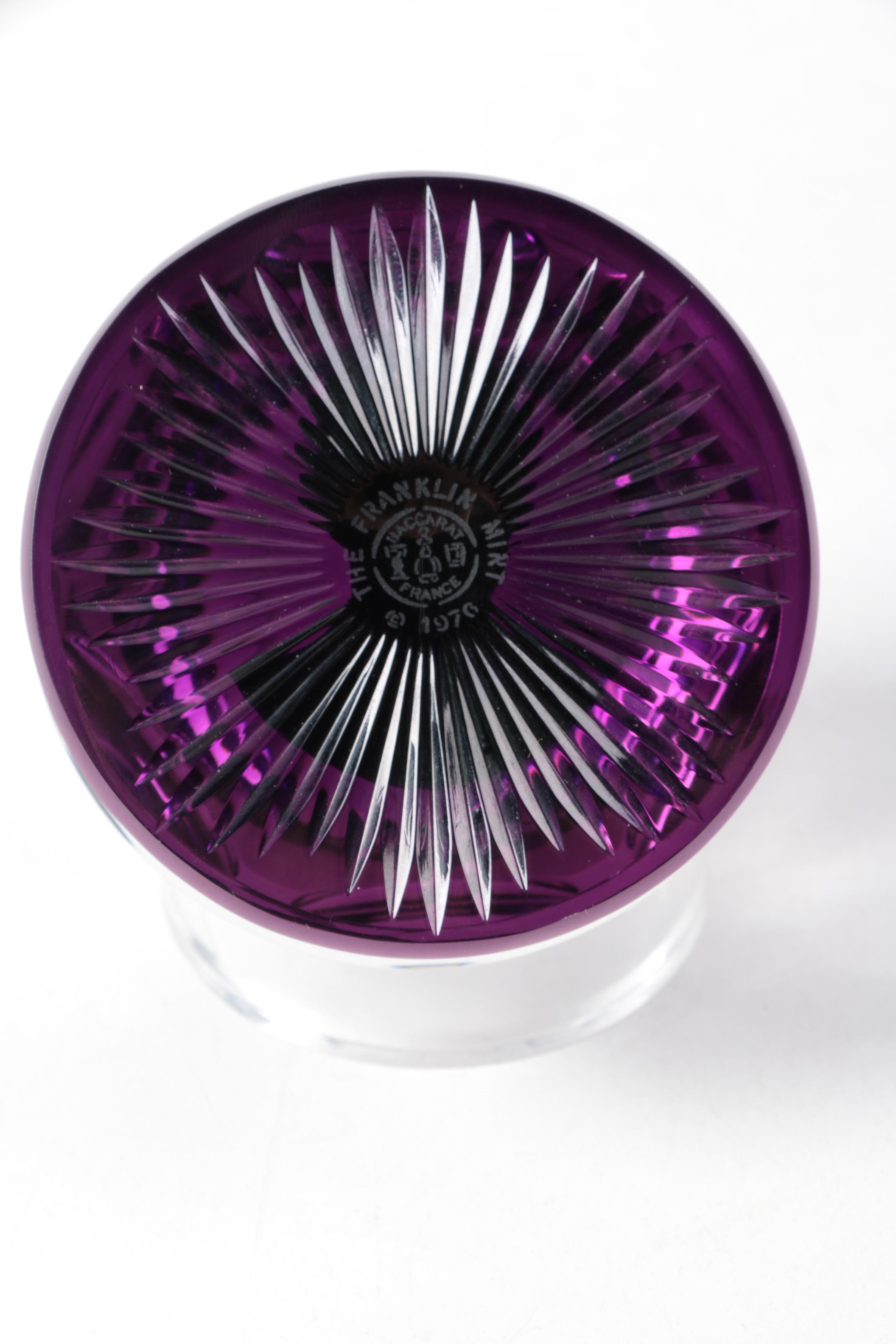 1976 "The Franklin Mint" Baccarat Crystal Cameo Paperweight