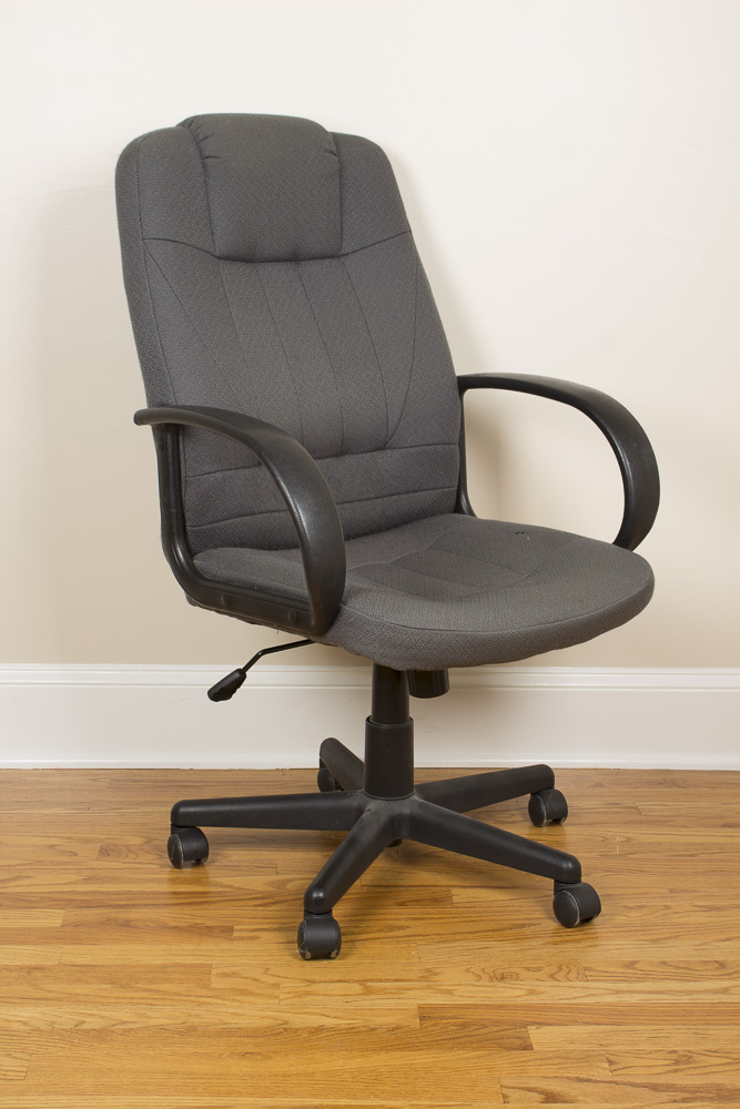 Gray-Upholstered Rolling Office Chair by Swinton Avenue Trading