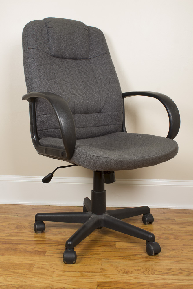 Gray-Upholstered Rolling Office Chair by Swinton Avenue Trading