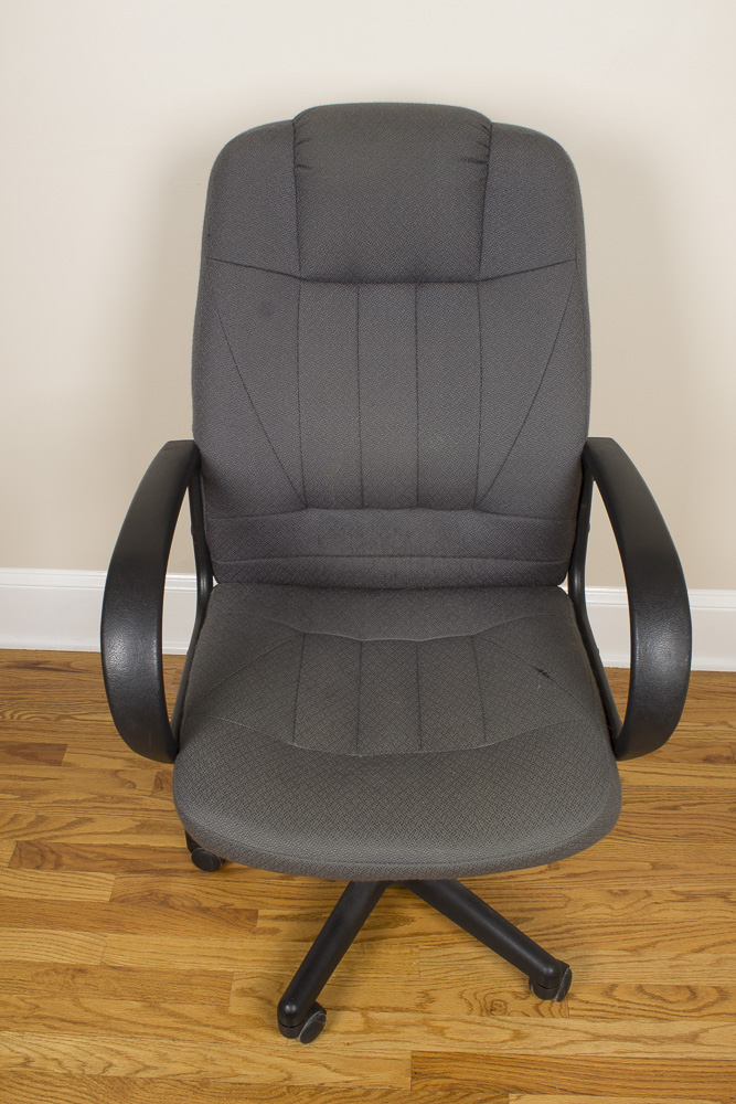 Gray-Upholstered Rolling Office Chair by Swinton Avenue Trading