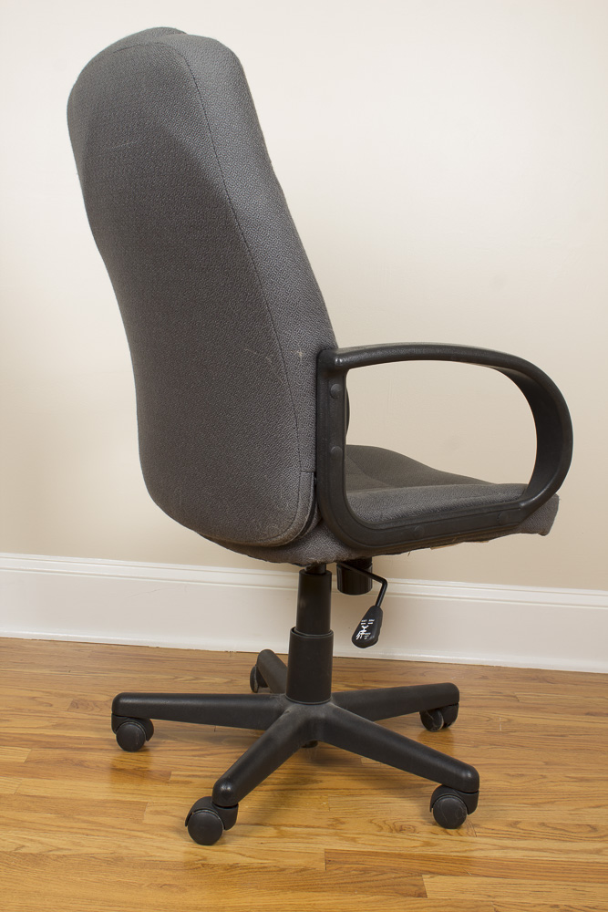Gray-Upholstered Rolling Office Chair by Swinton Avenue Trading
