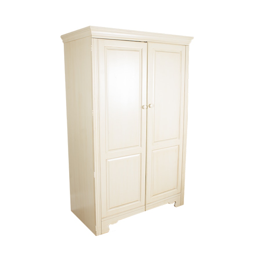 Cream-Painted Wardrobe with Interior Desk