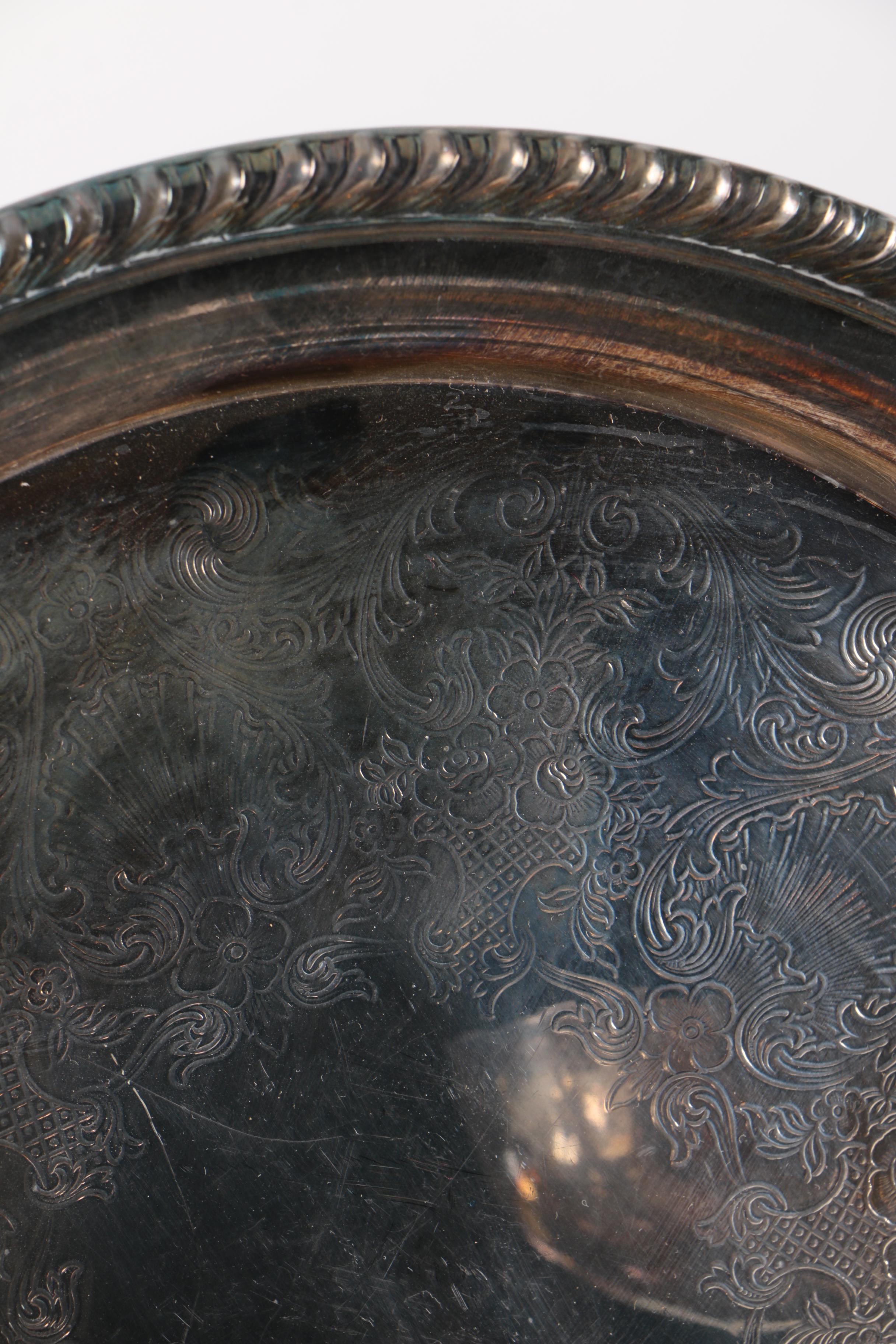 International Silver Co. Silver Plate Platter and Other Silver Plate and Crystal