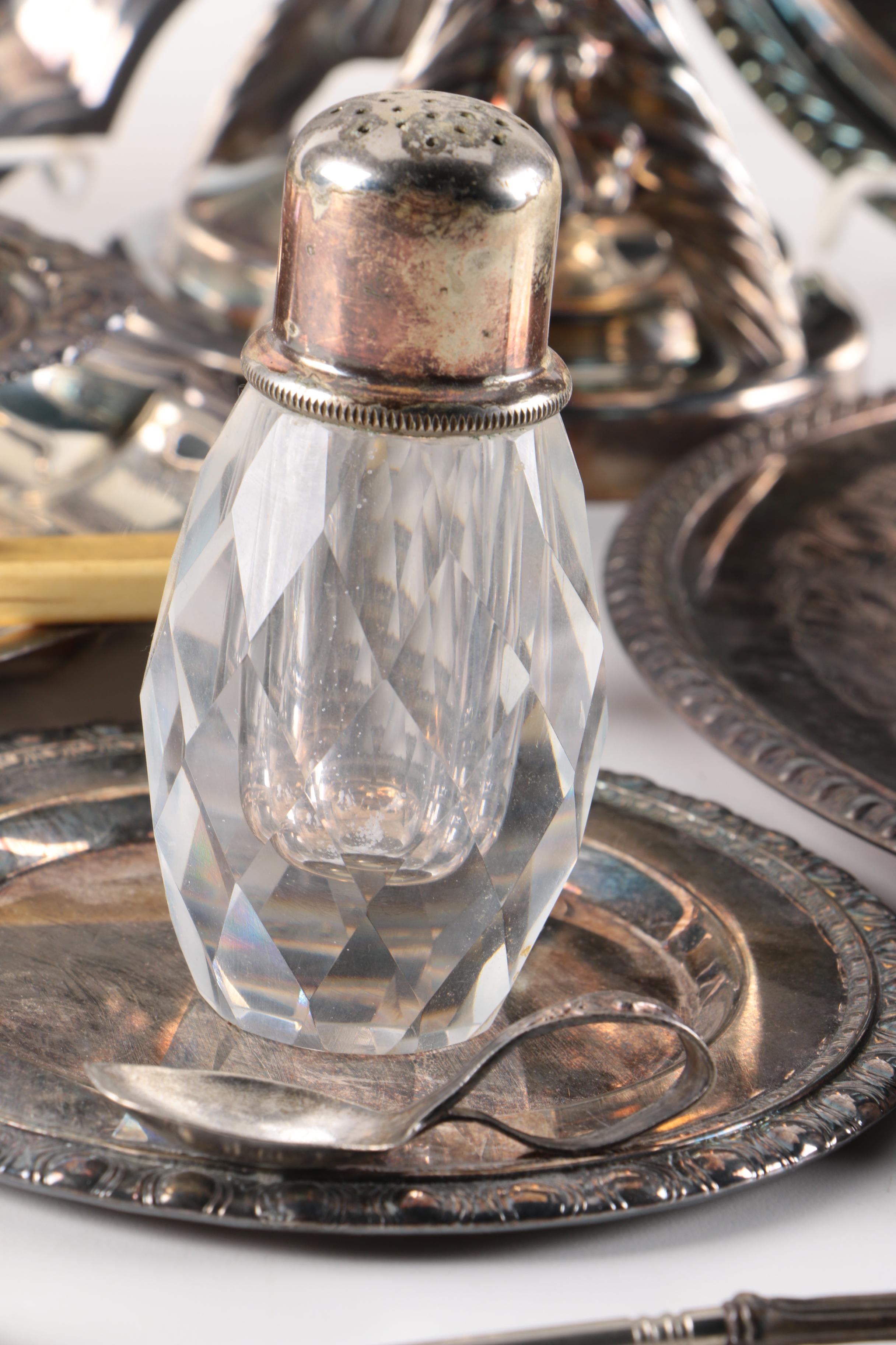 International Silver Co. Silver Plate Platter and Other Silver Plate and Crystal