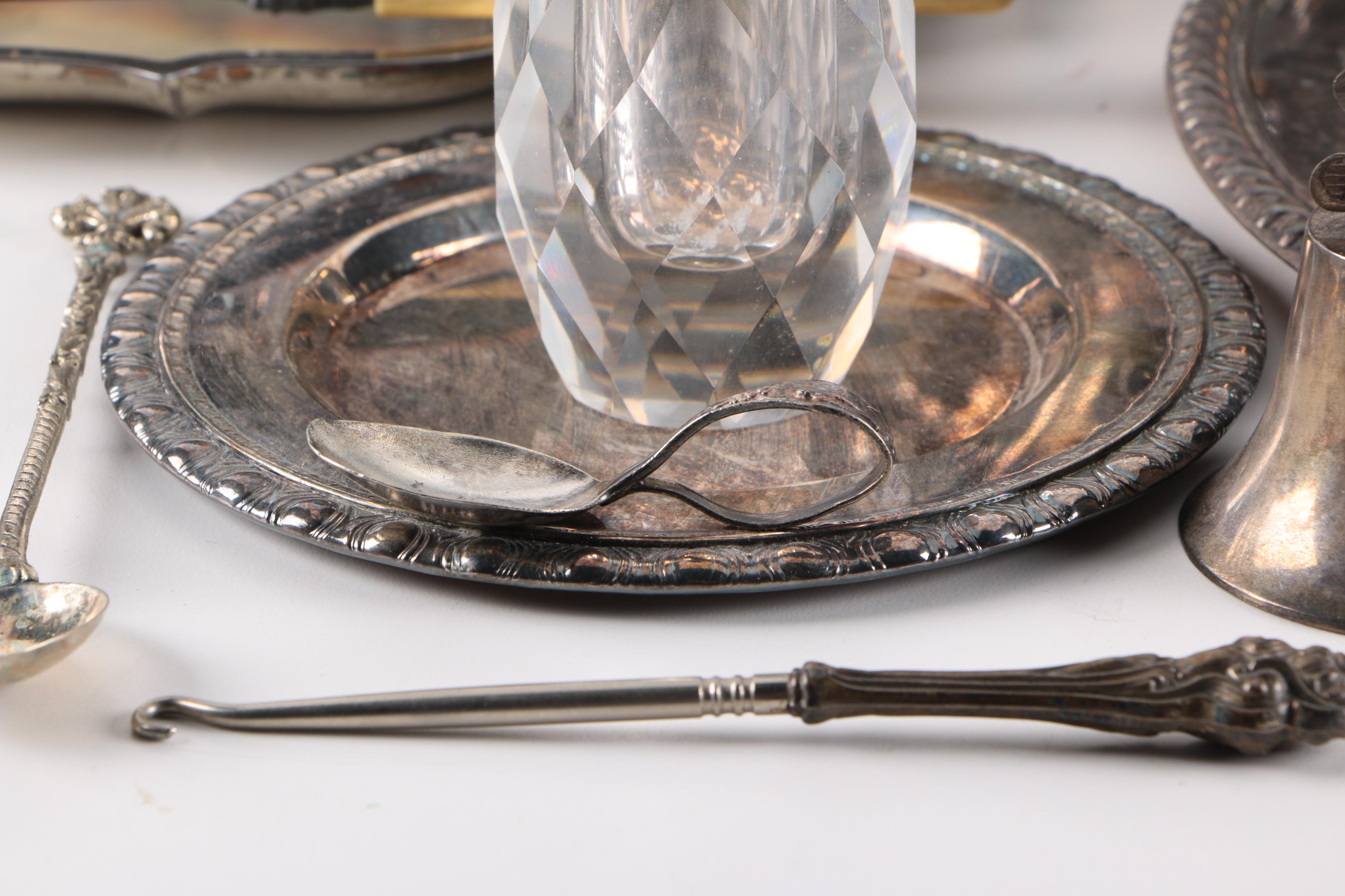 International Silver Co. Silver Plate Platter and Other Silver Plate and Crystal