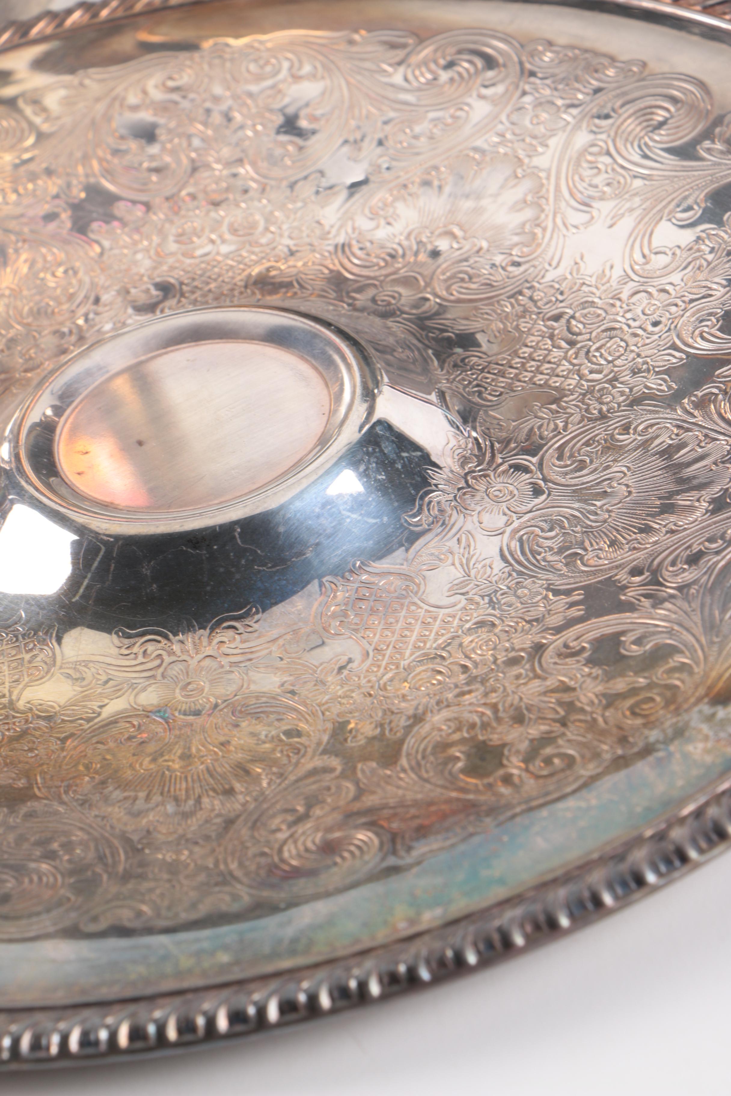 International Silver Co. Silver Plate Platter and Other Silver Plate and Crystal