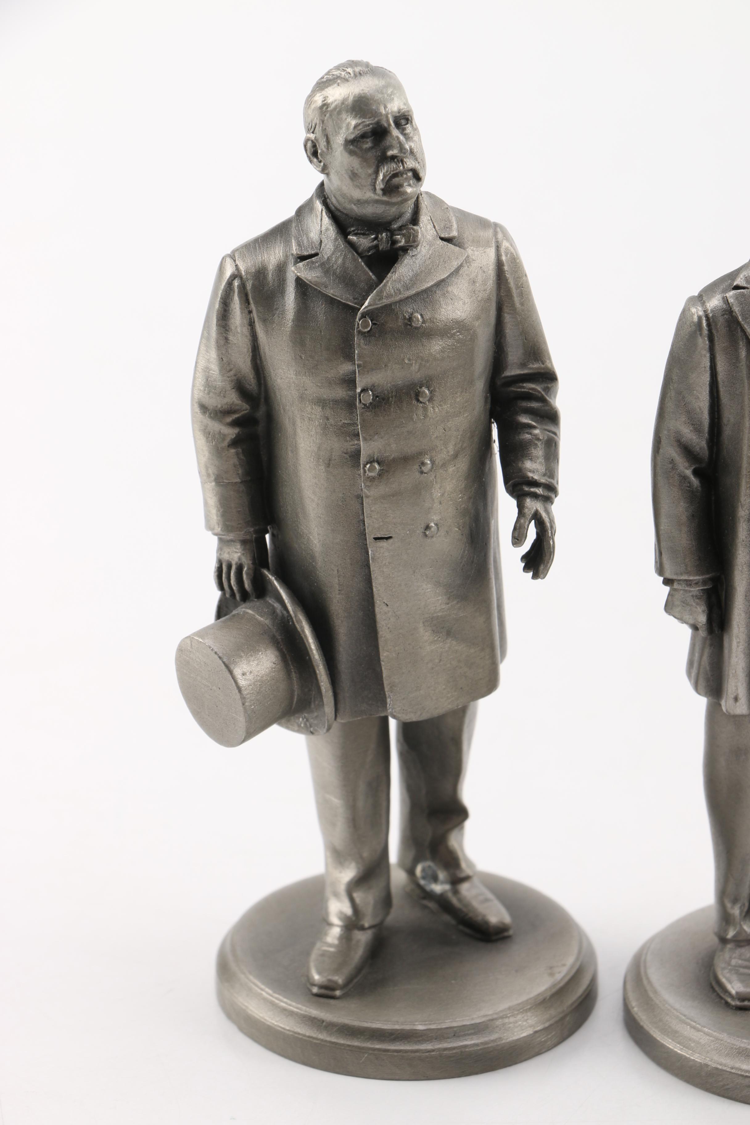 Lance Pewter President Figurines including Cleveland, Harrison, and McKinley