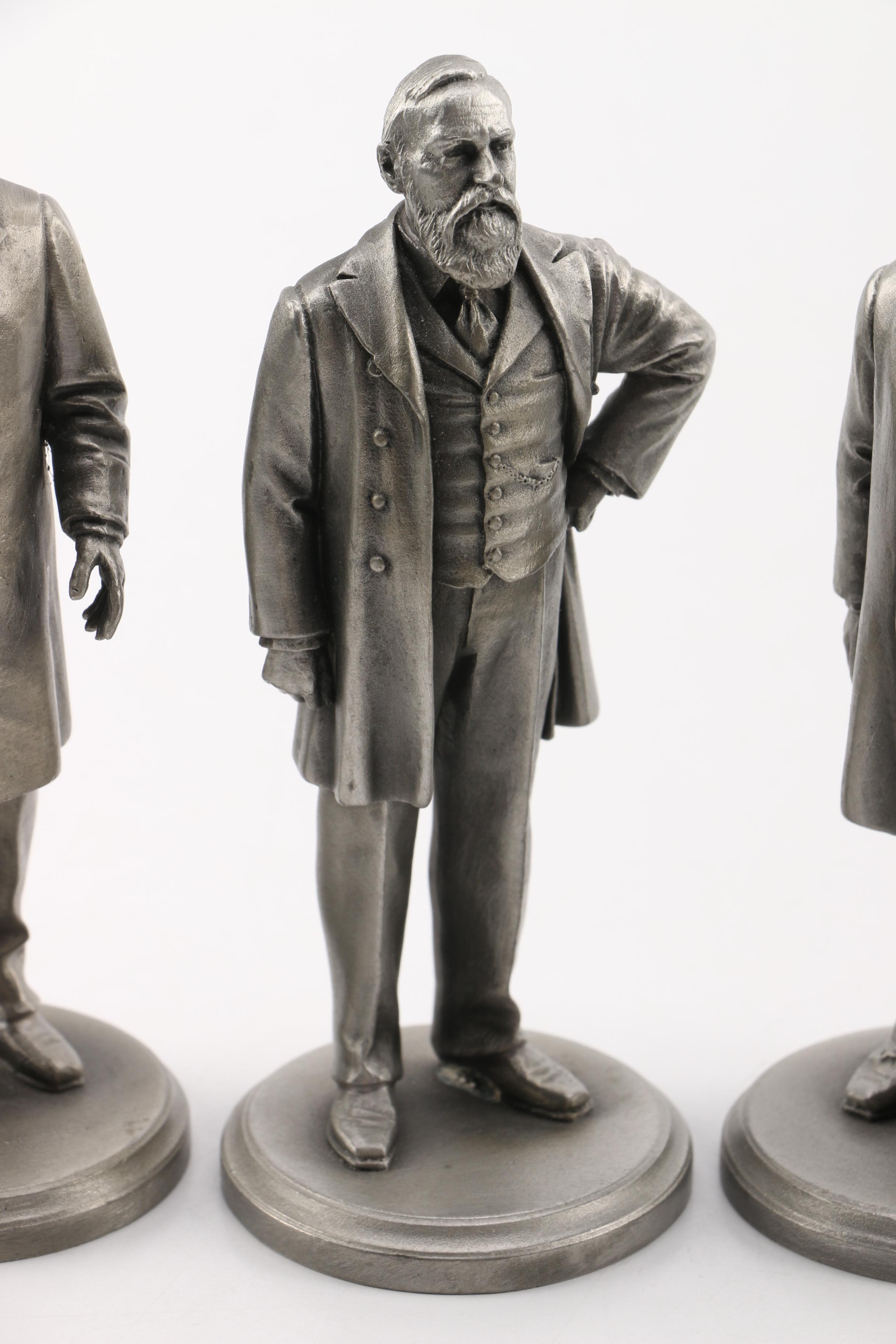 Lance Pewter President Figurines including Cleveland, Harrison, and McKinley