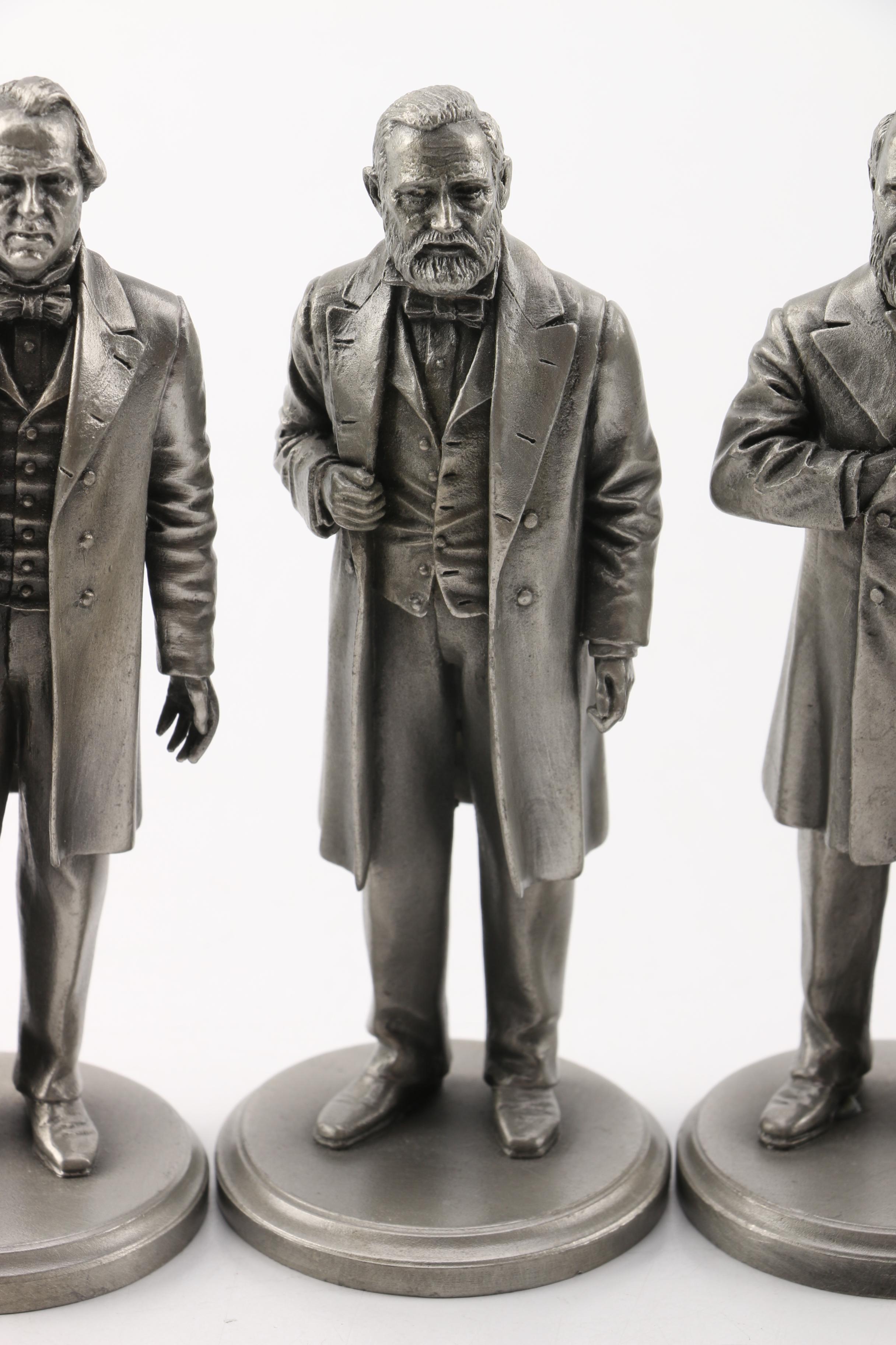 Lance Pewter President Figurines Johnson, Grant, Hayes, Garfield