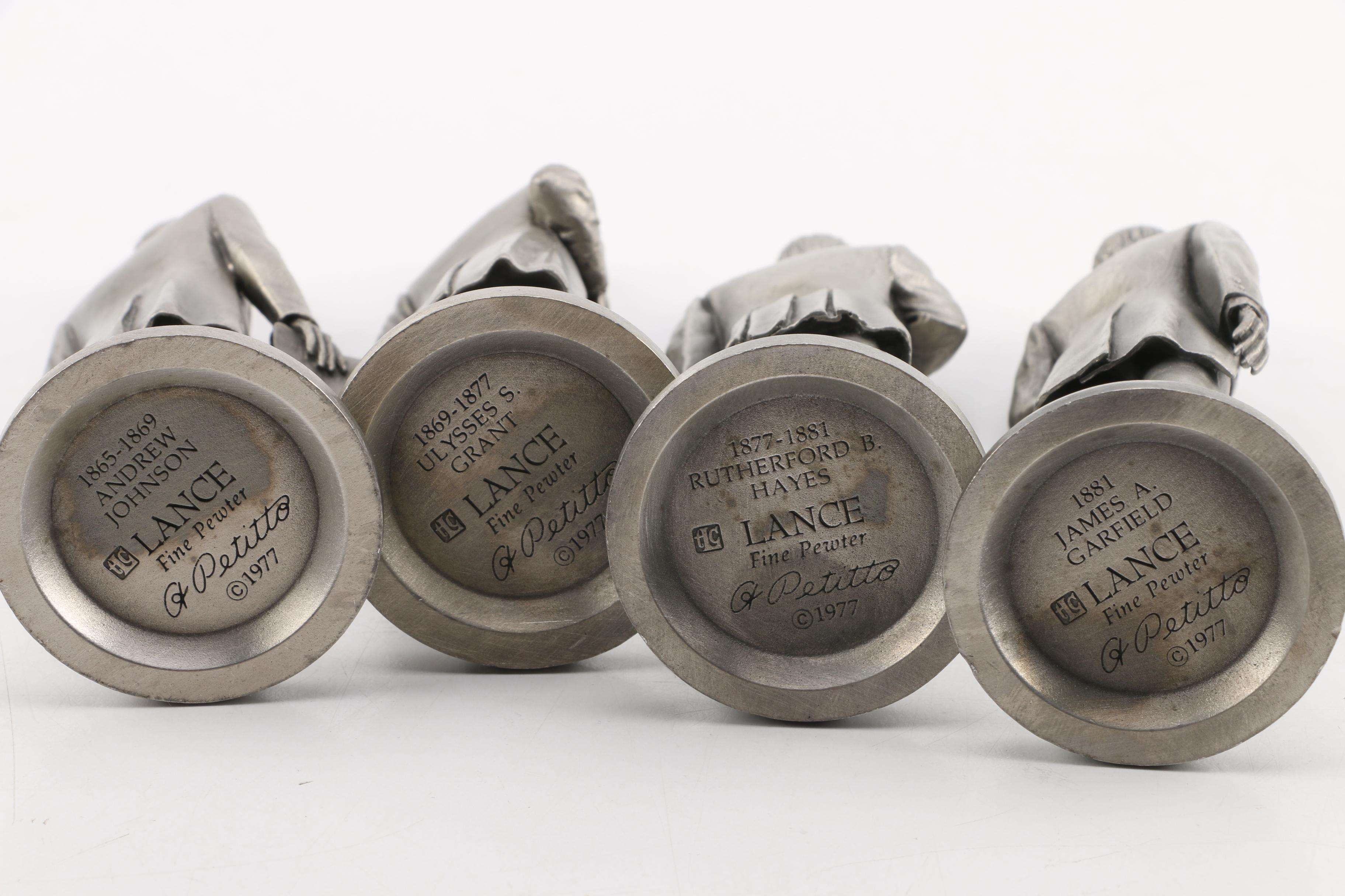 Lance Pewter President Figurines Johnson, Grant, Hayes, Garfield