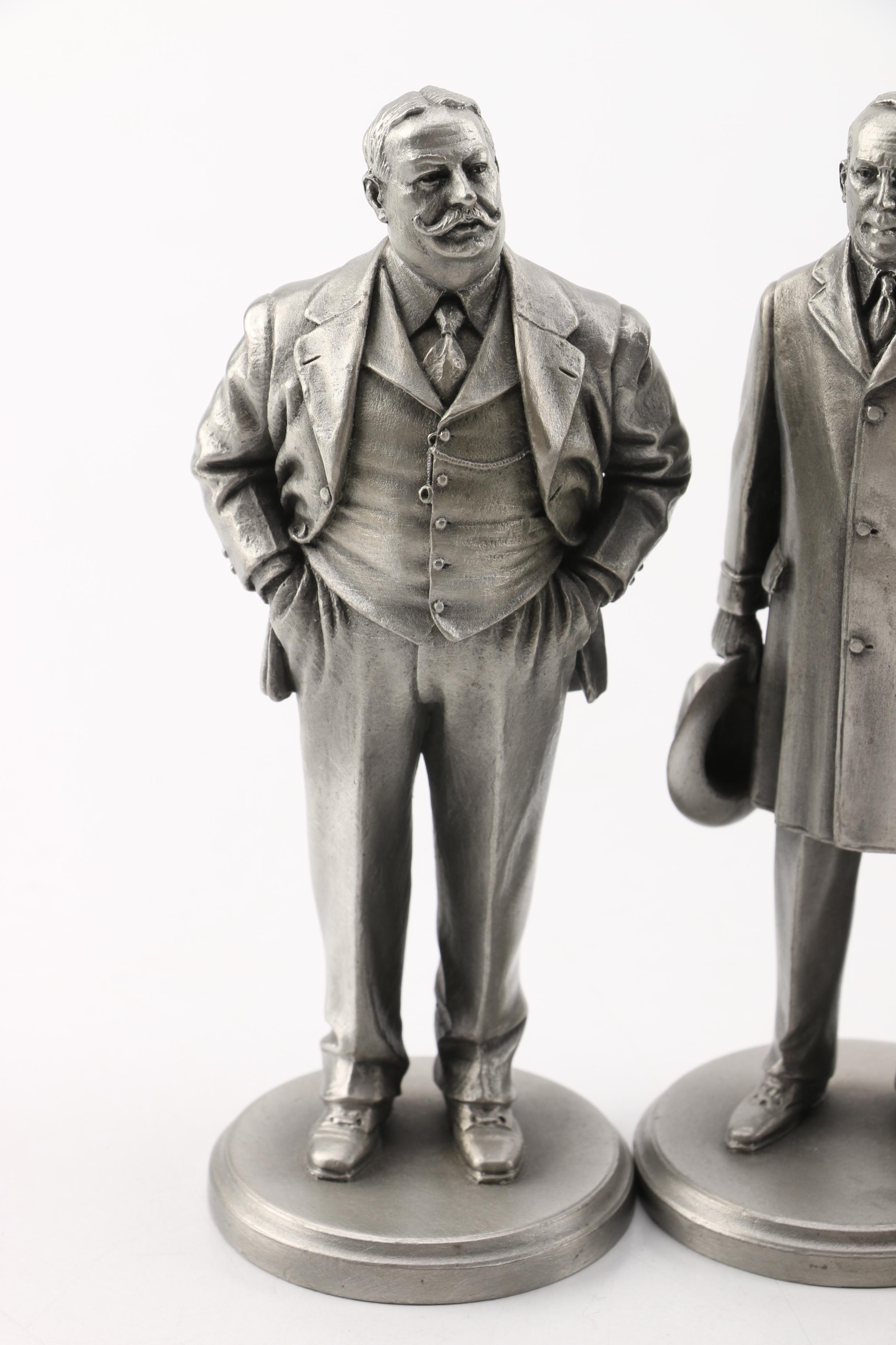 Lance Pewter President Figurines including Taft, Wilson, Harding, and Coolidge