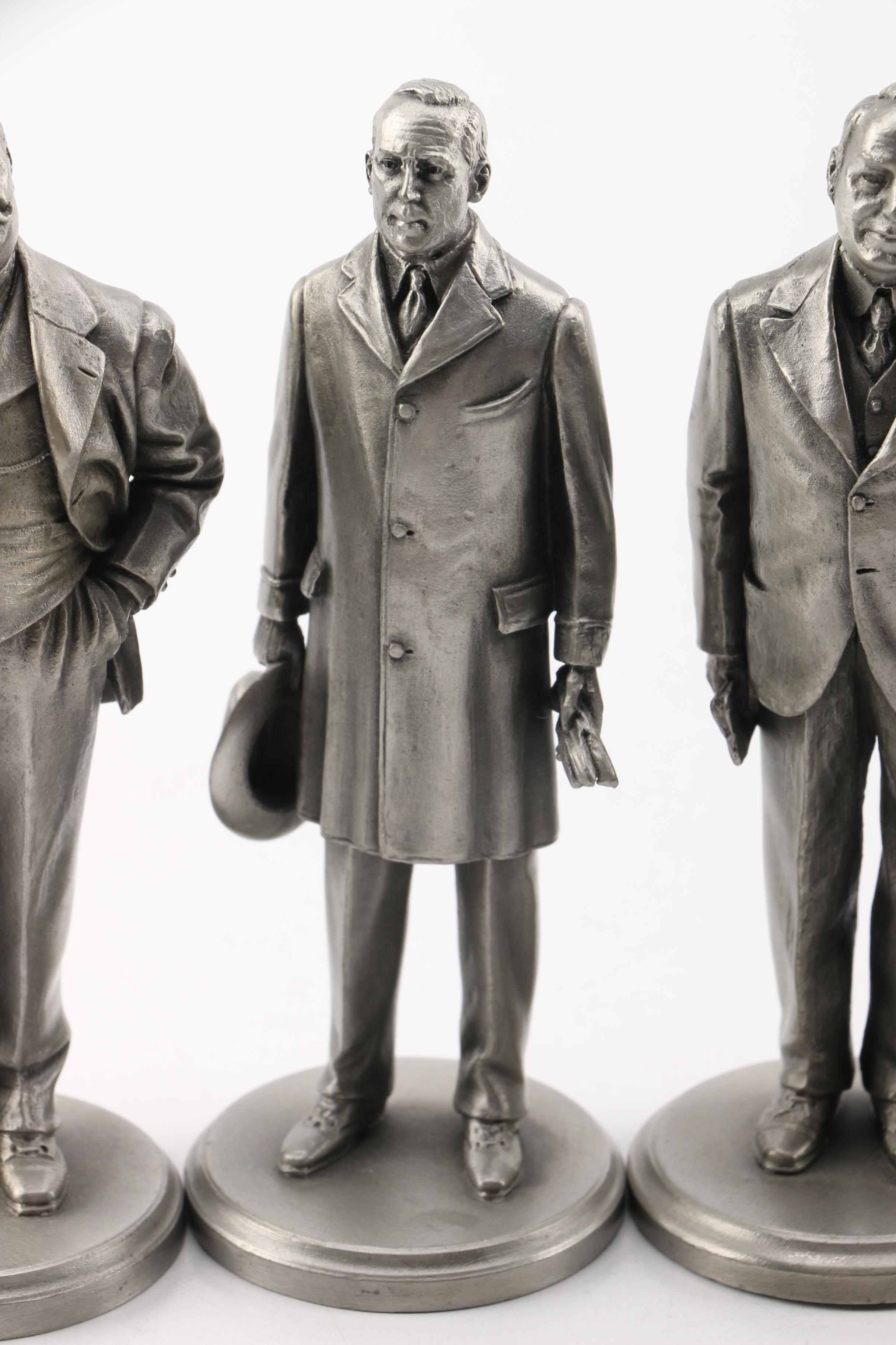 Lance Pewter President Figurines including Taft, Wilson, Harding, and Coolidge