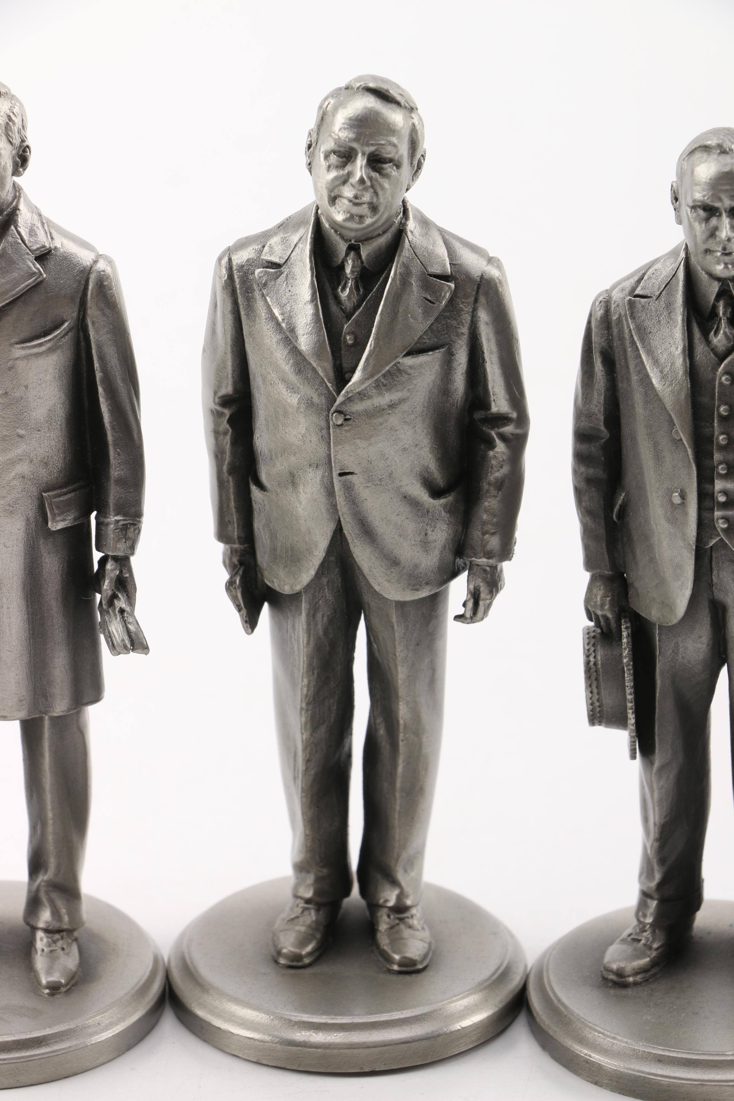 Lance Pewter President Figurines including Taft, Wilson, Harding, and Coolidge