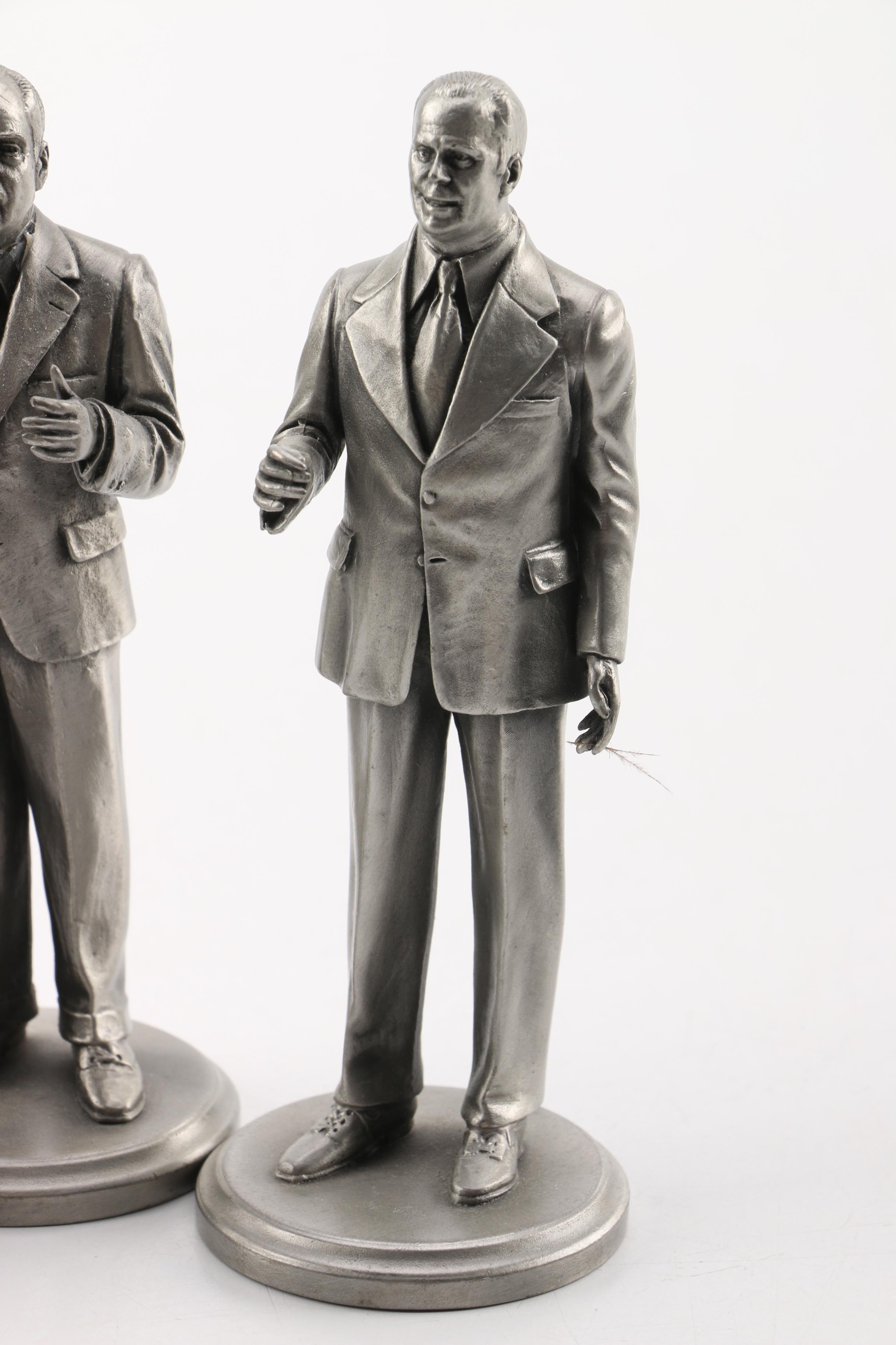 Lance Pewter President Figures including Kennedy, Johnson, Nixon, and Ford