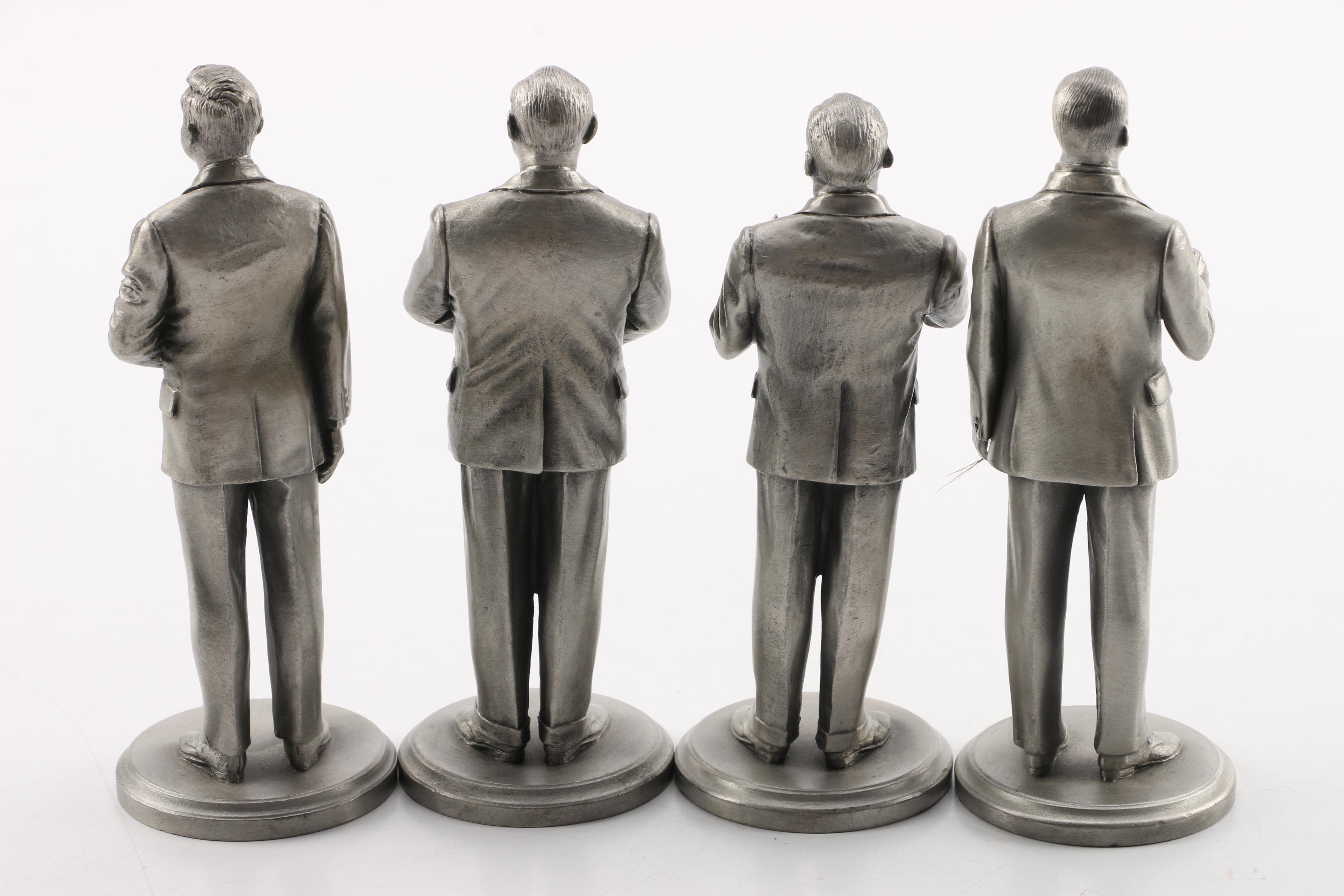 Lance Pewter President Figures including Kennedy, Johnson, Nixon, and Ford