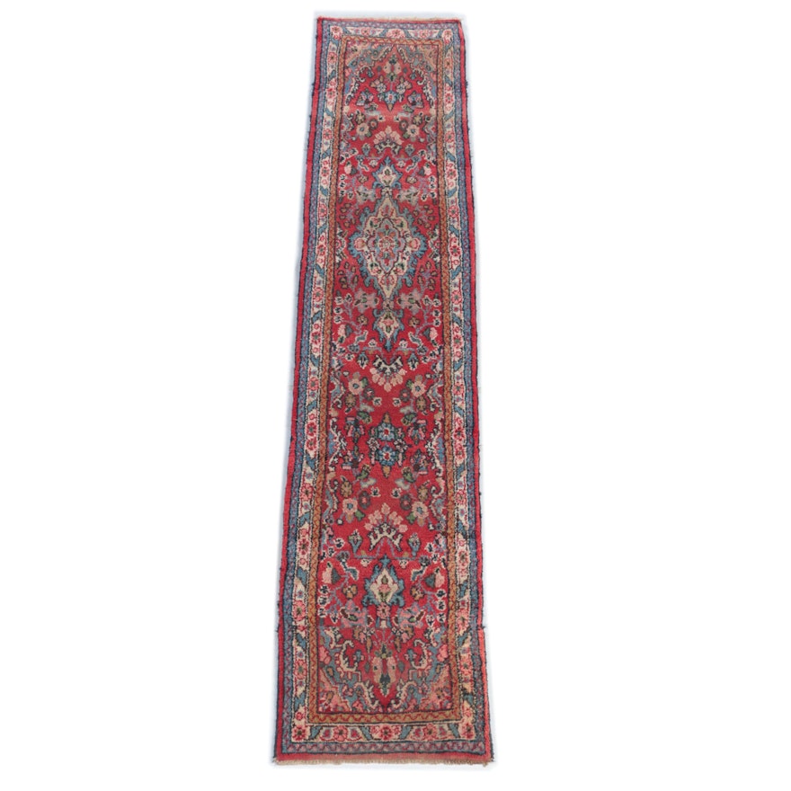 Hand-Knotted Persian Arak Wool Carpet Runner