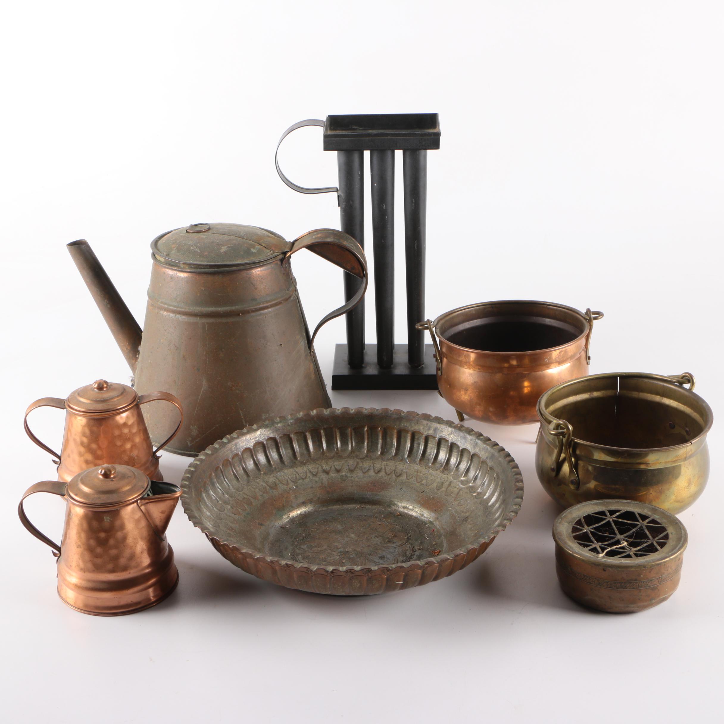Vintage Copper and Brass Serveware